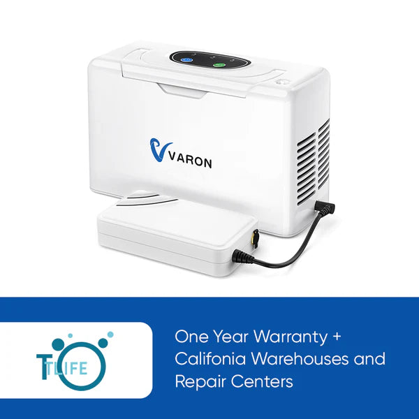 VARON Portable Oxygen Concentrator NT 05 with 8 Cell Battery - Lightweight Oxygen Therapy for Travel, Home & Outdoor Use