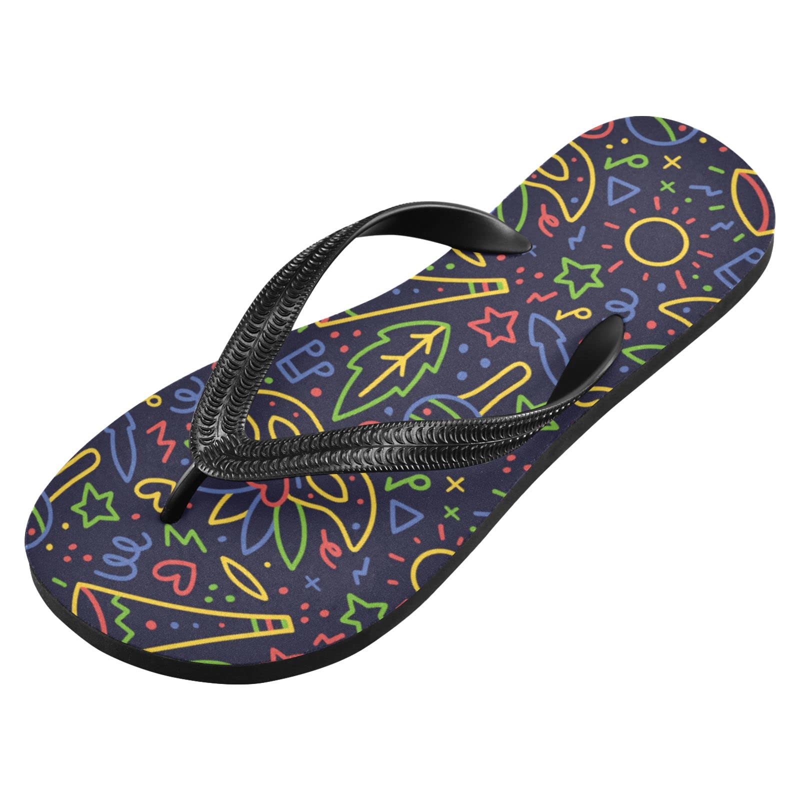 **Mardi Gras Flip Flops for Women & Men – Non-Slip Beach Sandals with Straps, Comfortable Summer Slippers for Travel, Swimming, Pool, Party & Shower**