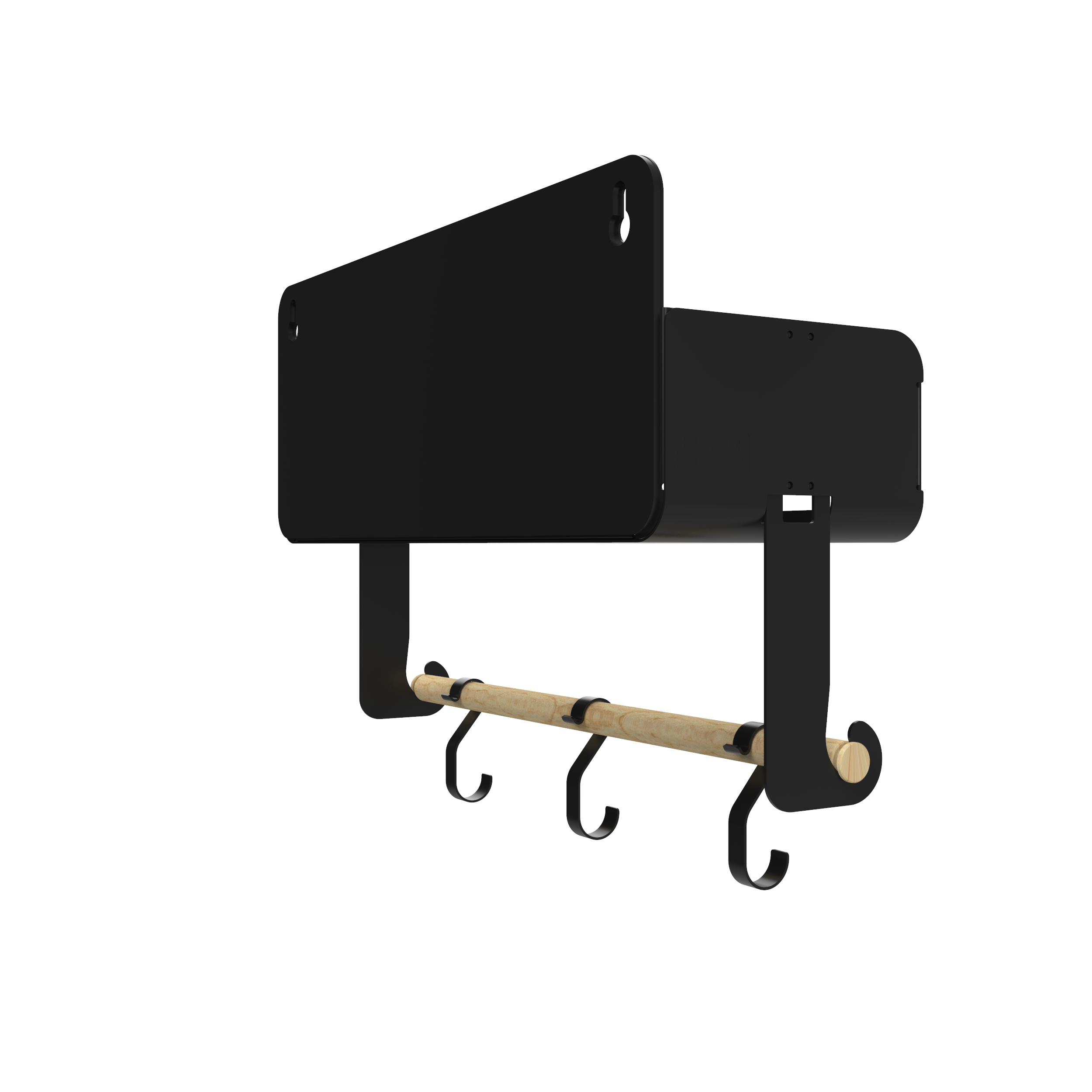 Black Hanging & Magnetic Rack System Shelf with Brackets - Space-Saving Storage for Kitchen, Bathroom, Garage & Office Organization