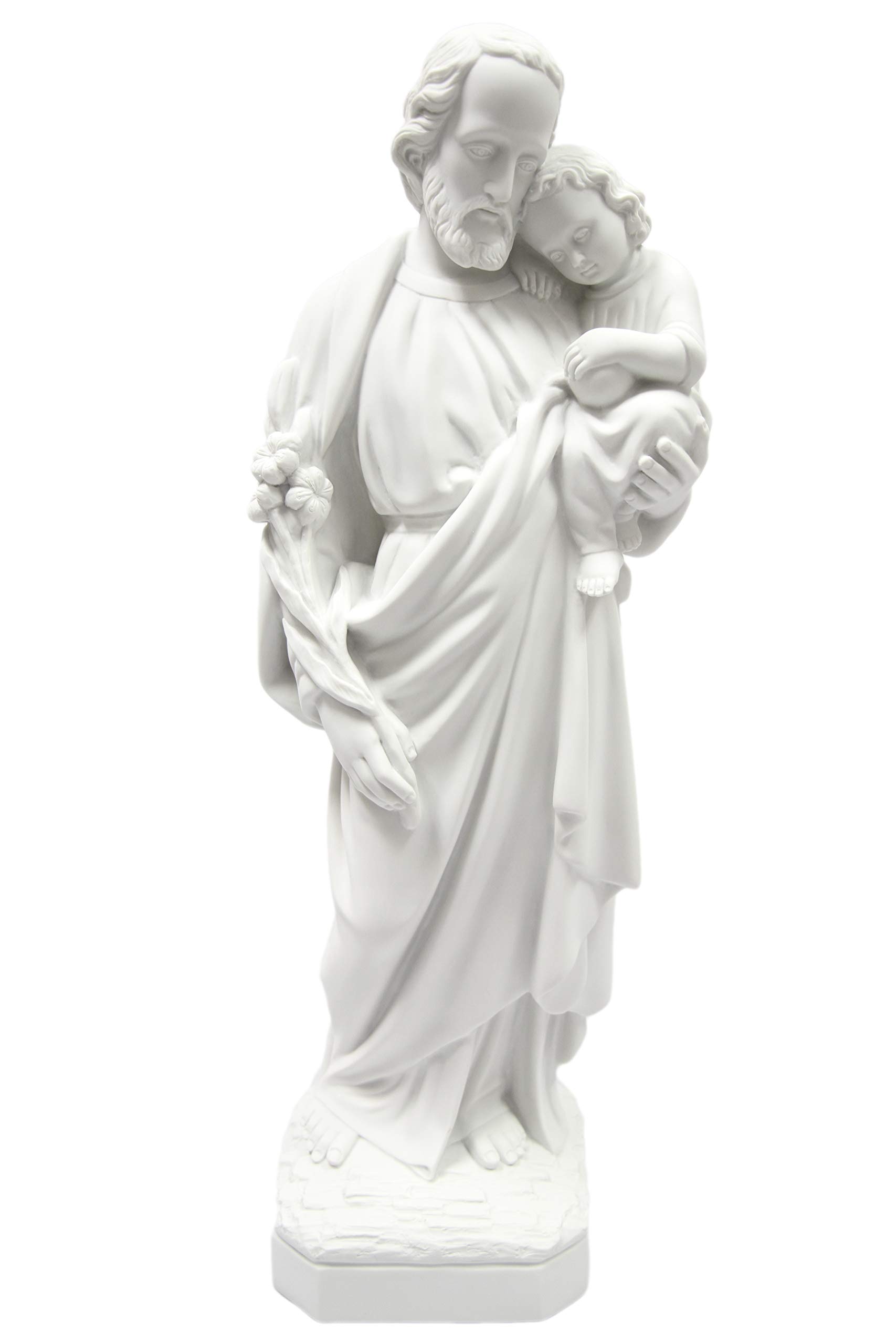 23.5 Inch Saint Joseph with Baby Jesus Statue - Handcrafted Catholic Religious Sculpture for Home Altar, Church Decor, and Prayer Devotion