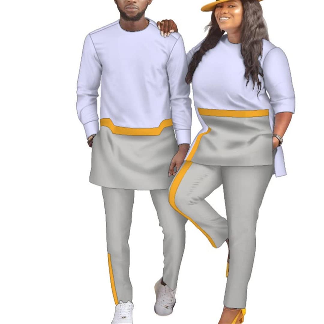 African Couple Matching Outfits - 2 Piece Dashiki Print Lovers Set - Plus Size Traditional Clothing (Up to 18 XXXL) - Perfect for Valentine's Day, Anniversary Gifts & Cultural Celebrations