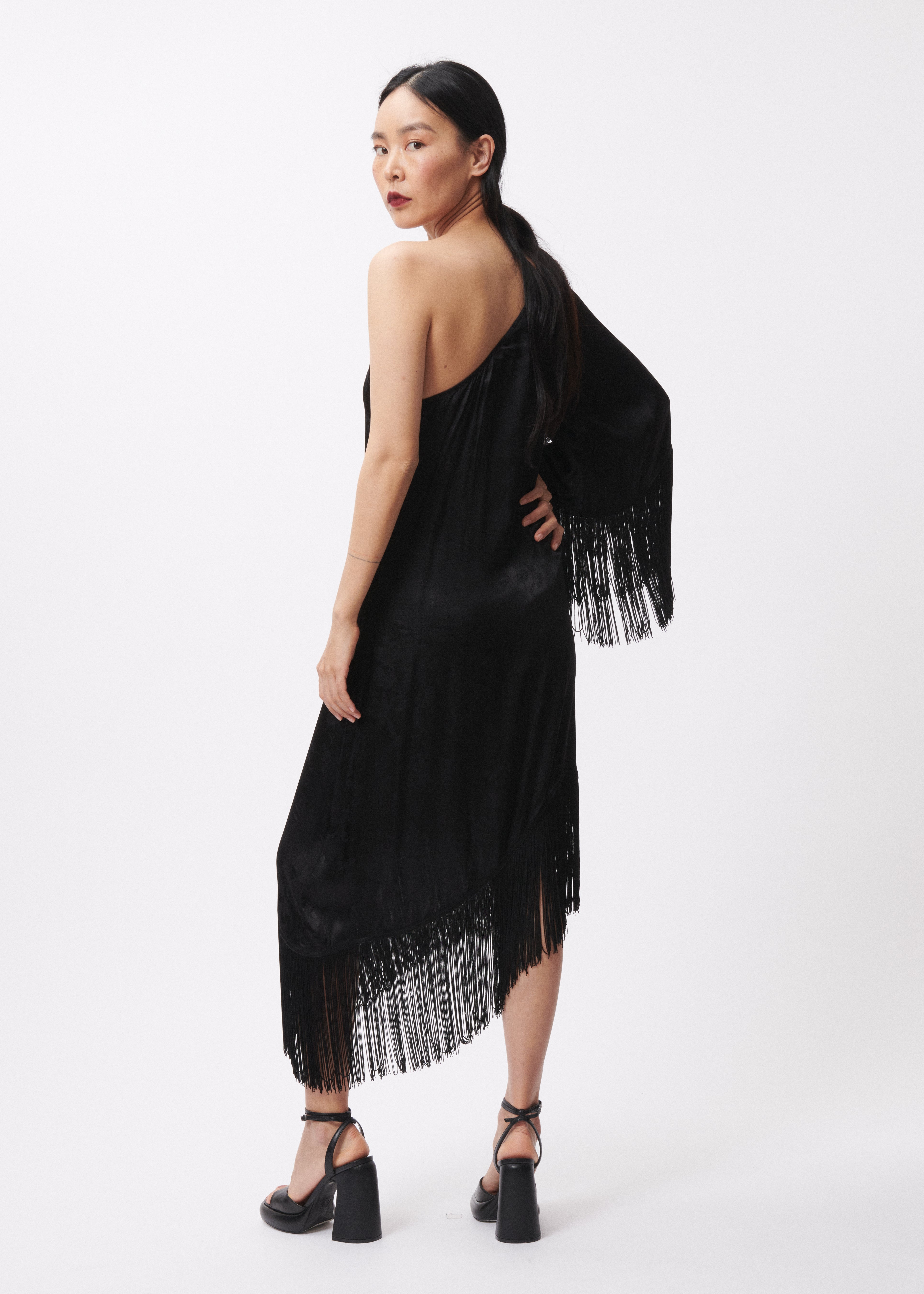 Elena One Shoulder Black Dress for Women - Elegant Evening Party & Cocktail Dress - Perfect for Night Out, Date Night, and Special Occasions