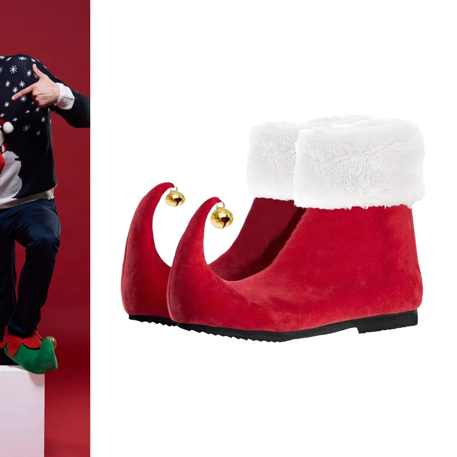Adorable Red Christmas Elf Shoes - Festive Dress Up Booties for Holiday Parties & Costume Events | Size 45