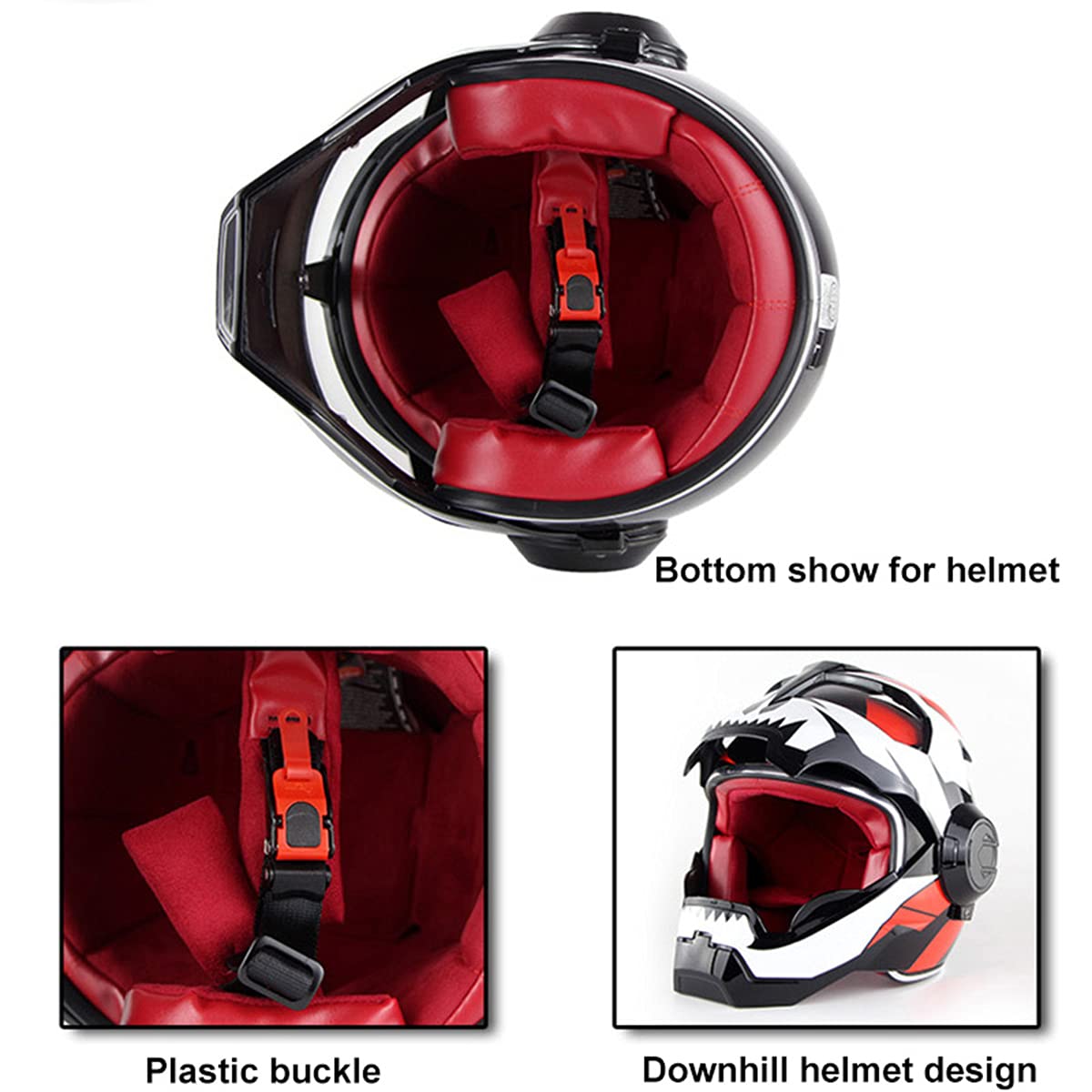 Motorcycle Helmet Full Face Predator Style - DOT Certified Matte Black Flip Open Helmet for Motorcycle, Scooter, Club Parties, Cosplay, and Outdoor Adventures