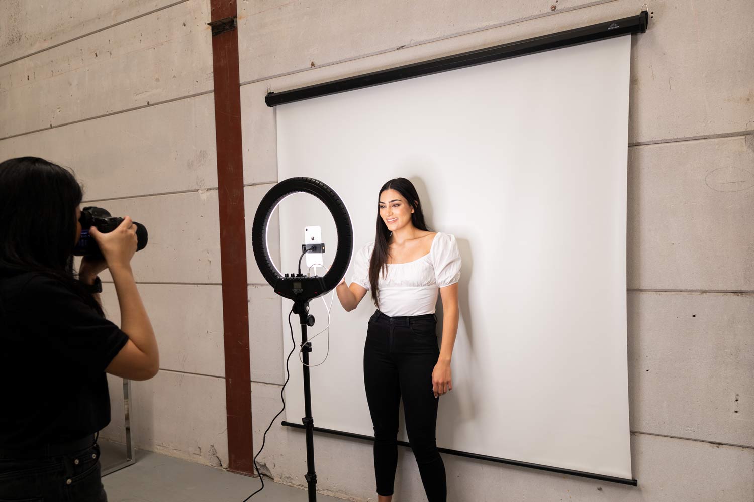 Mountable Pull Down Backdrop Screen - White | Instant Studio Background for Photography, Videos & Live Streaming | Perfect for Home Studios, YouTube Creators & Content Makers