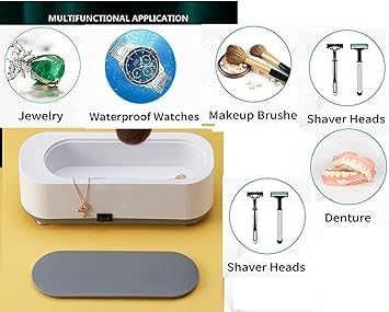 HEXAHOME Ultrasonic Jewelry Cleaner Machine - 360° Professional USB Cleaning Device for Glasses, Watches & Jewelry | Low Noise Portable Design | Perfect for Home, Travel & Gift Use