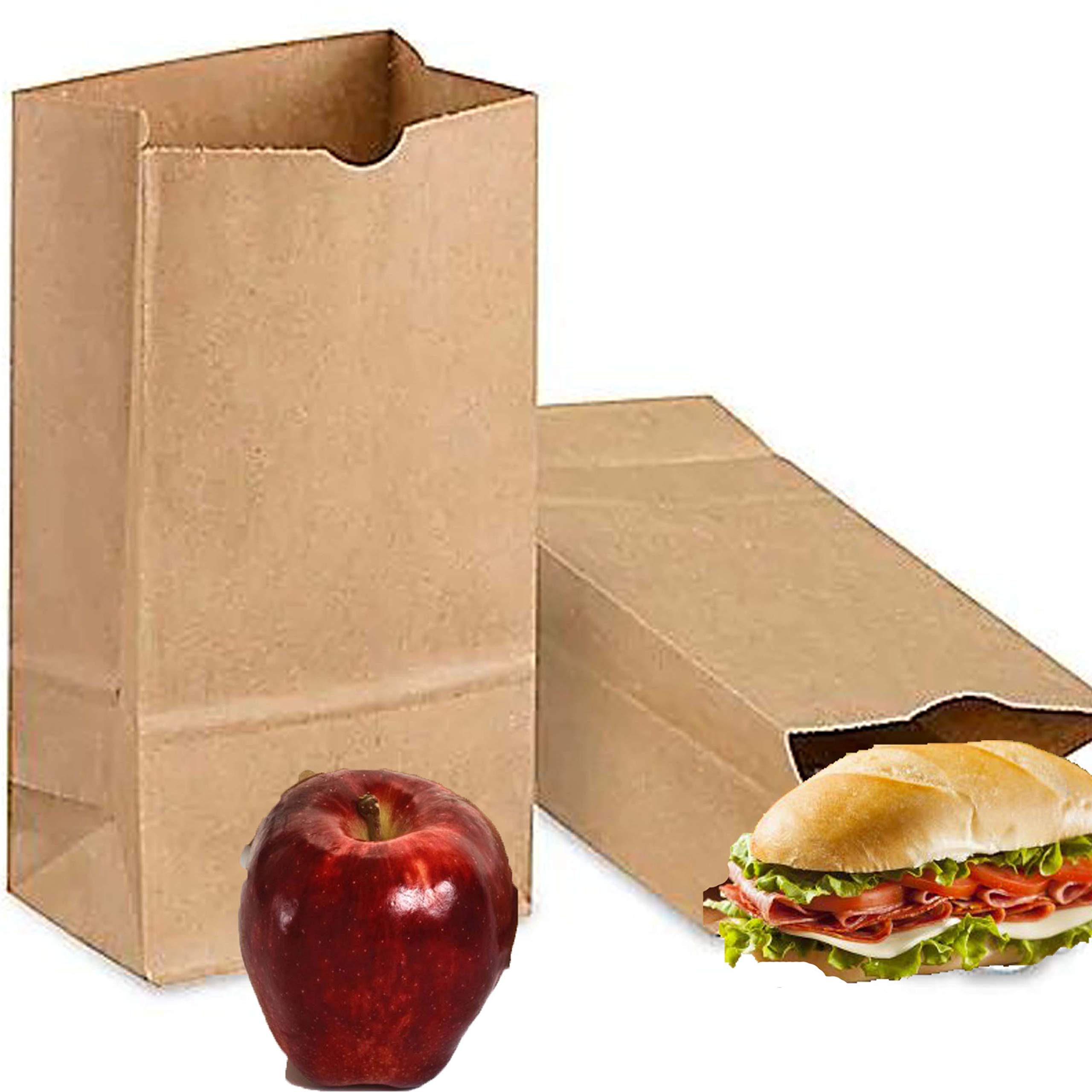 Eco-Friendly 6 lb Recycled Kraft Paper Lunch Bags - Pack of 500 Brown Sandwich & Party Bags | Bulk Disposable Food Containers for School, Picnics & Catering