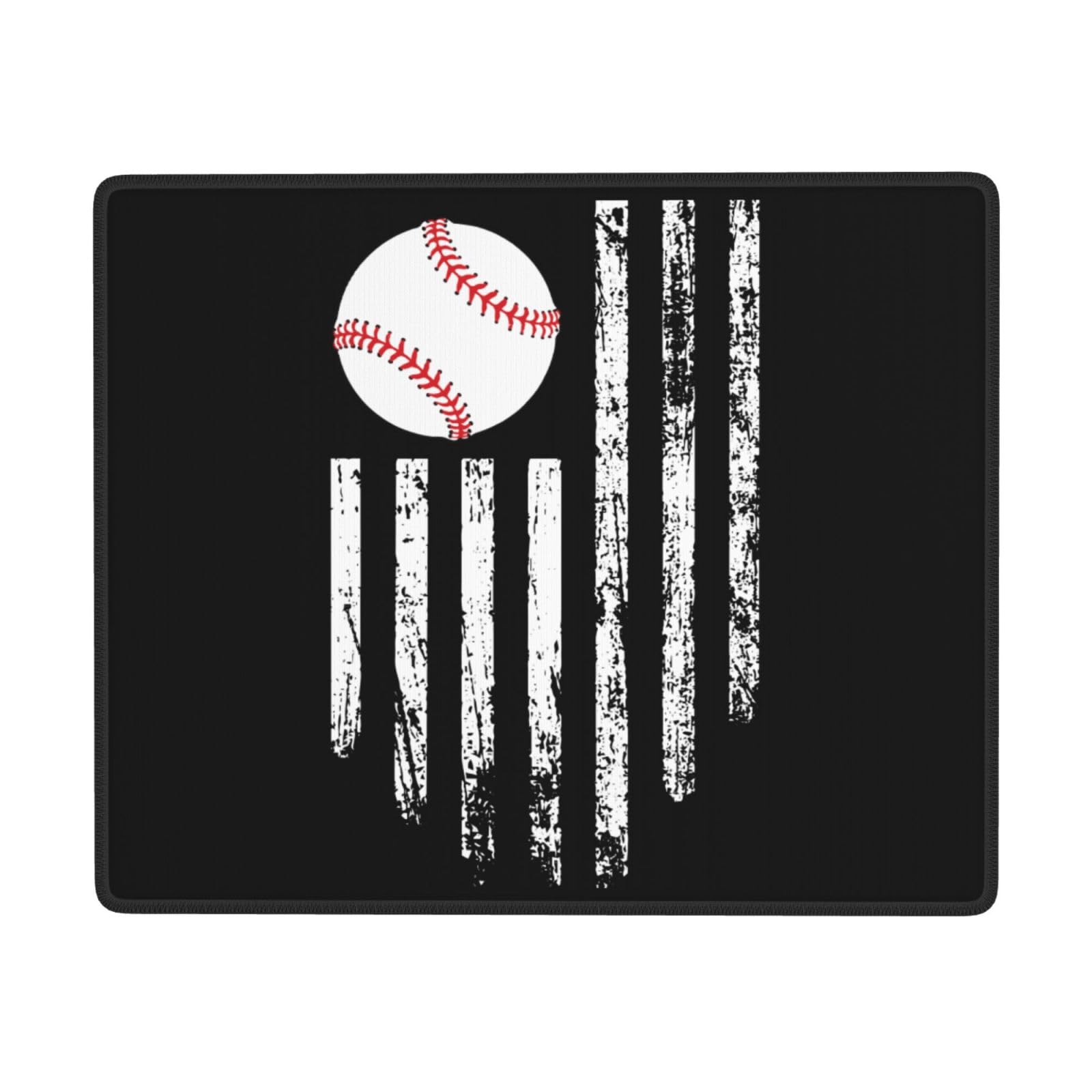 SIYTUAU USA Flag Baseball Mouse Pad - Waterproof, Non-Slip Rubber Gaming Mouse Mat for Laptop & Office (7x9 Inches) - Perfect for Work, Gaming & Patriotic Decor