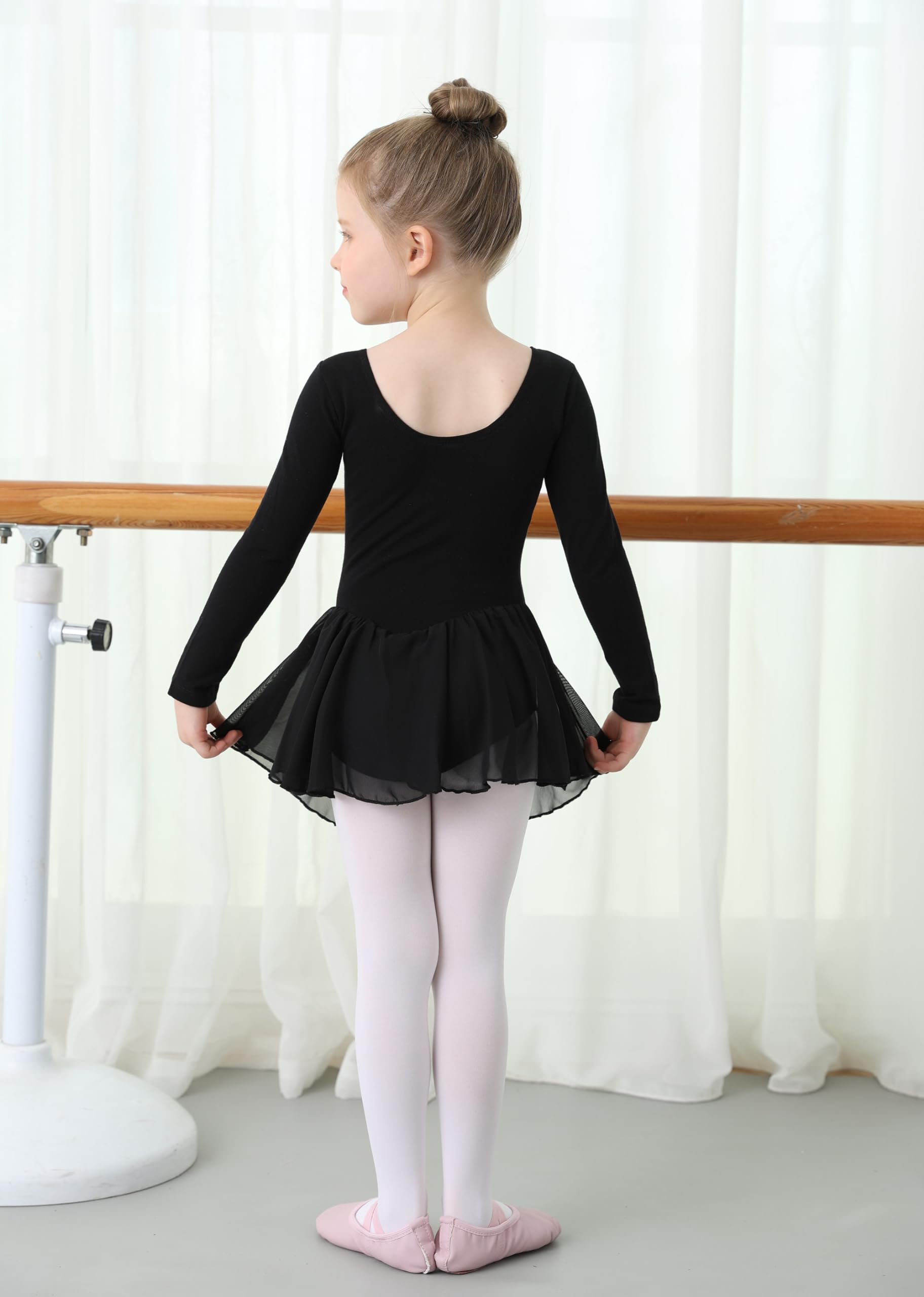 MDNMD Toddler Ballet Leotard for Girls - Dance Leotard with Skirt Set, Gymnastics & Ballerina Outfit, Classic Short Sleeve Dance Dress - Perfect for Ballet Class, Recitals & Dance Performances