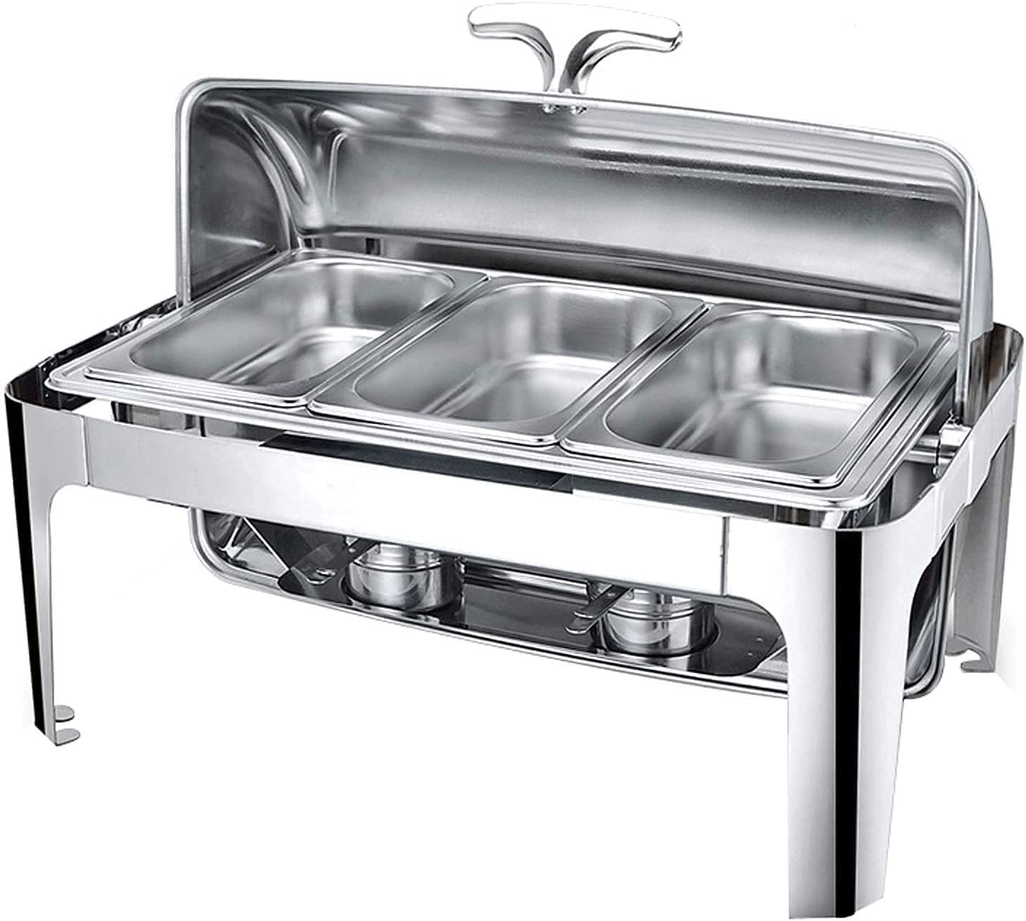 LYXY 9 Quart Rectangular Electric Chafing Dish Buffet Set - Commercial Food Warmer & Chafer for Catering, Buffets, Parties - Keep Food Fresh & Delicious (Stainless Steel) - Perfect for Weddings, Banquets, and Restaurant Buffet Service