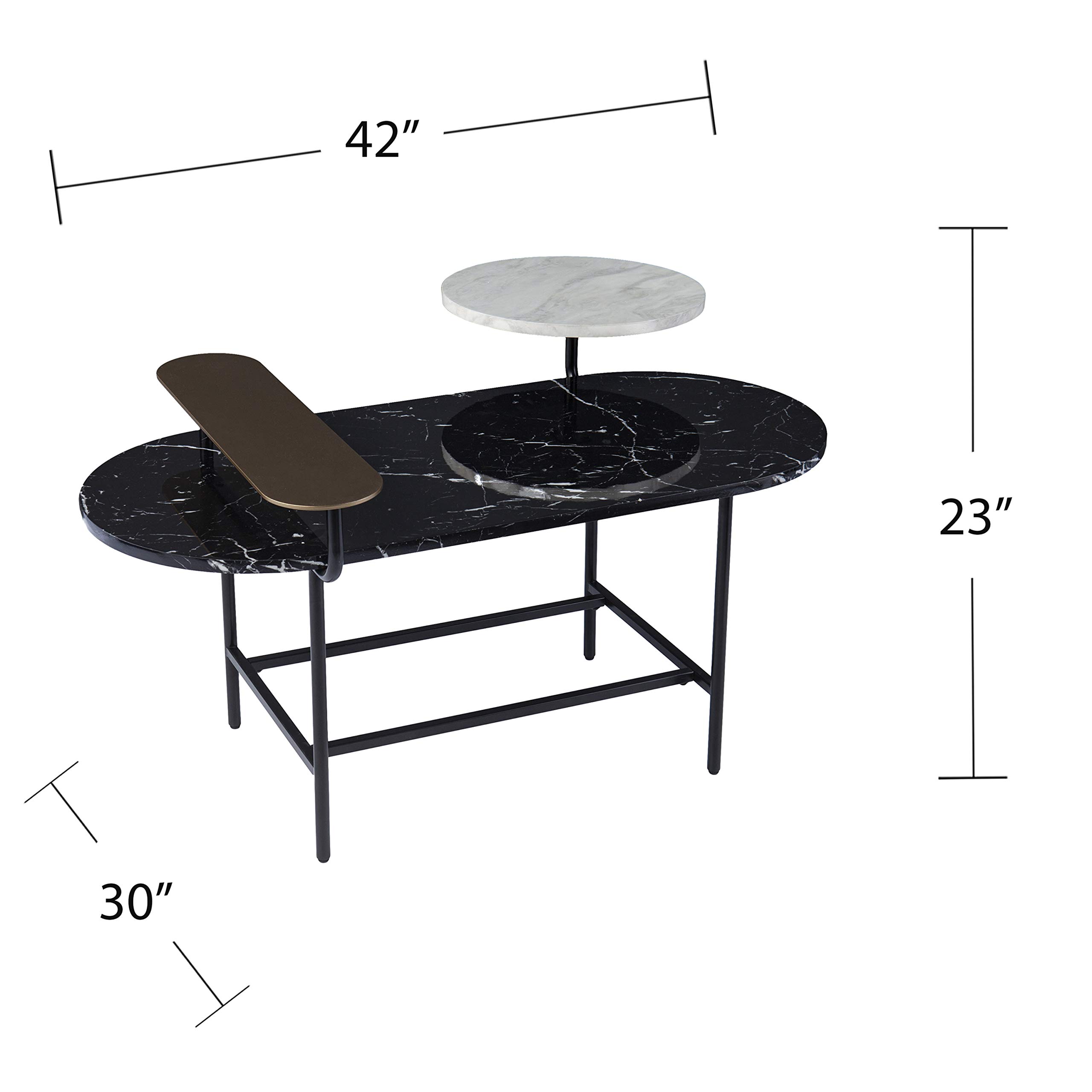 SEI Furniture Arcklid Cocktail Table - Modern Black and Gold Coffee Table for Living Room, Lounge, Home Decor | Stylish Center Table for Small Spaces, Apartments & Condos
