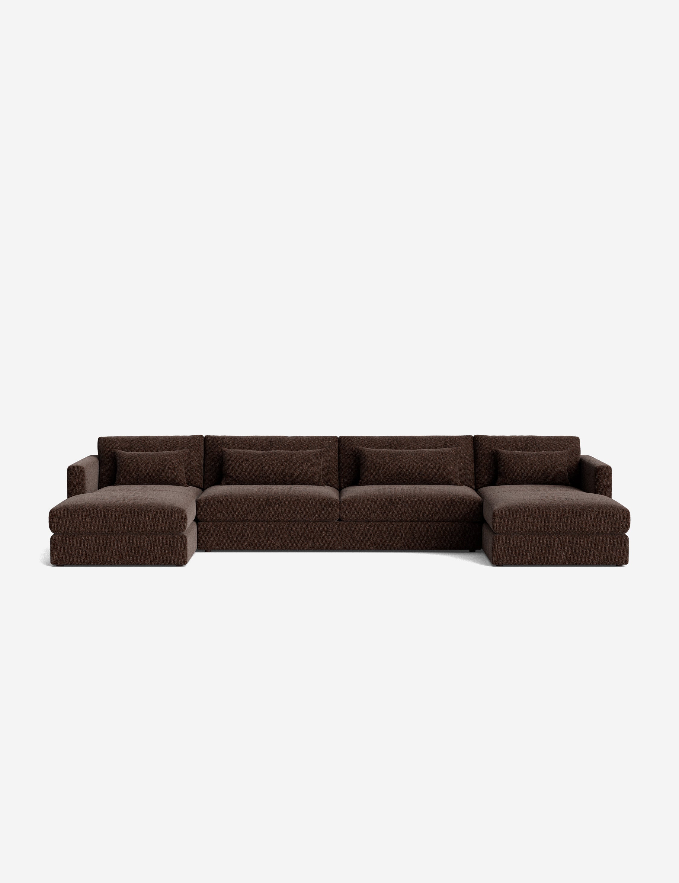 Durham U-Shaped Sectional Sofa - Modern L-Shaped Couch for Living Room, Family Room & Home Theater | Comfortable Fabric Sofa Set with Reversible Chaise