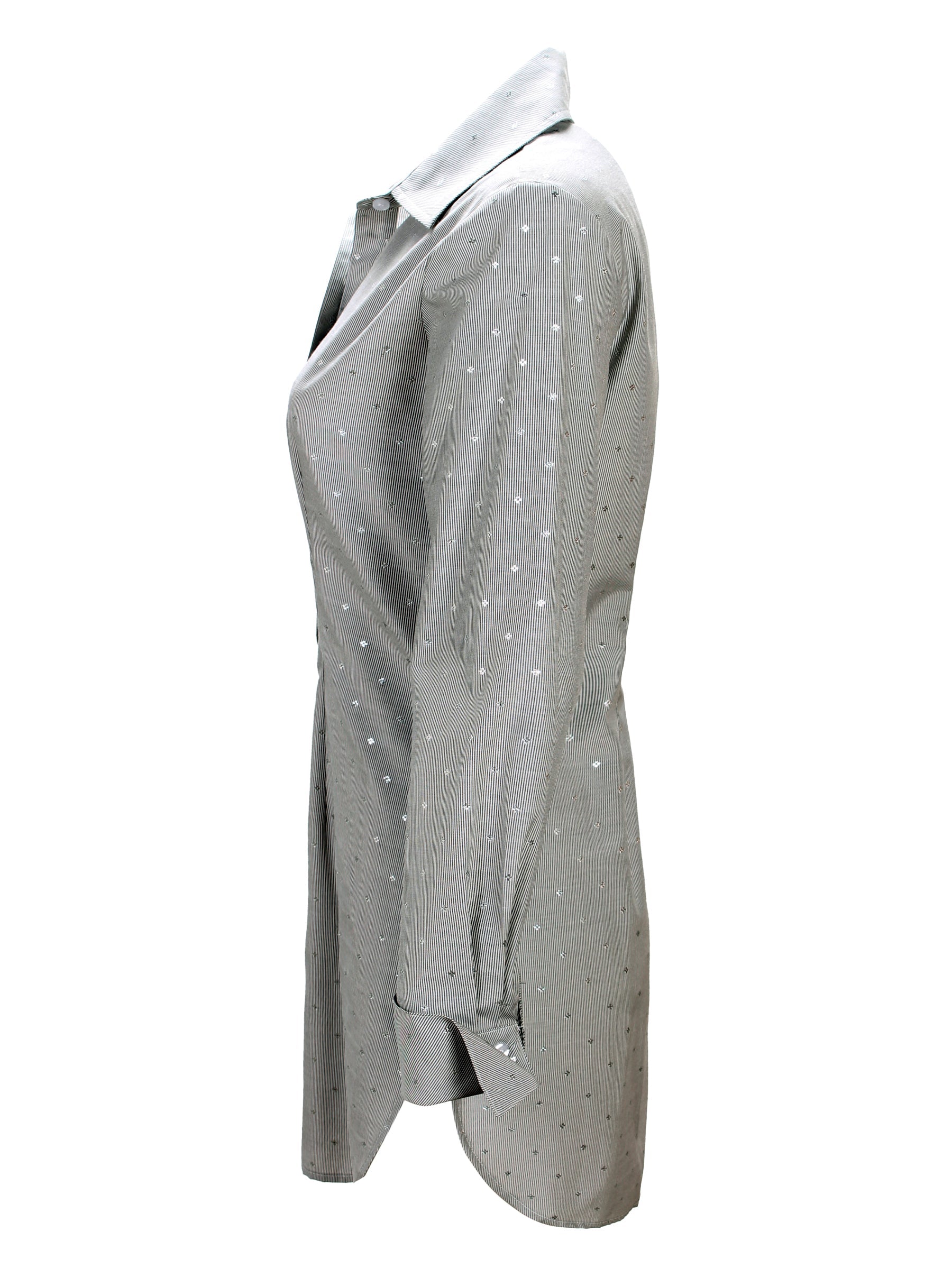 Kaylynn Women's Tailored Button Down White Tunic Blouse - Elegant Office Wear & Casual Outfit