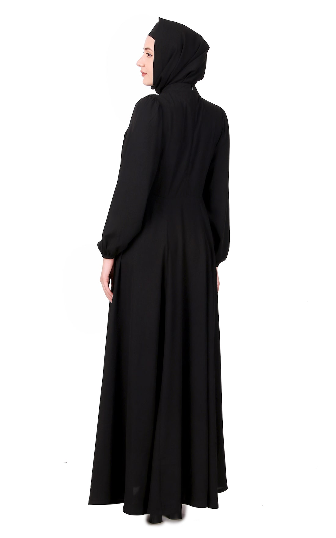 Elegant Black Cowl Neck Nida Abaya - Modest Islamic Dress for Women - Perfect for Prayer, Eid, and Special Occasions