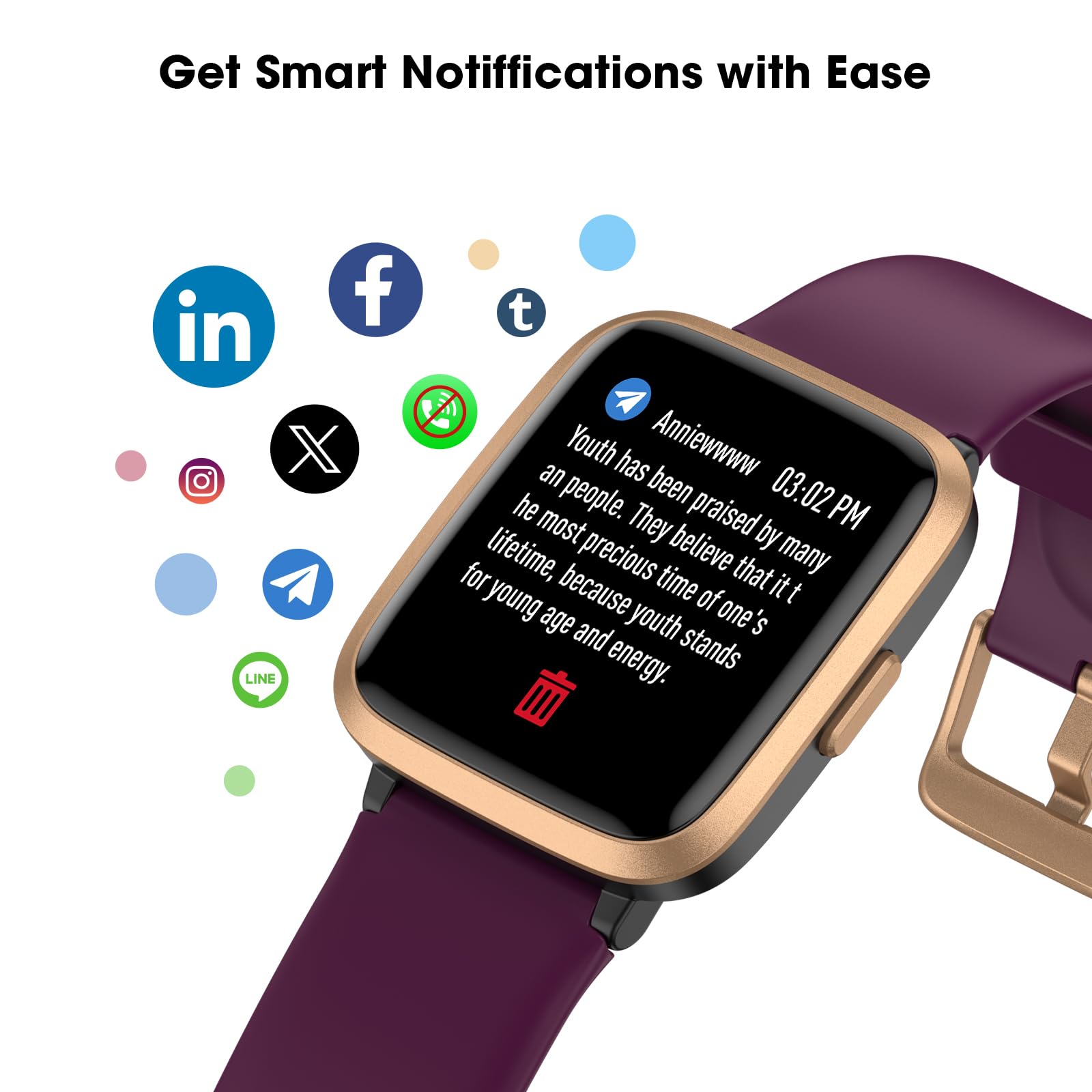 Fitness Tracker Watch with Heart Rate Monitor, Large Screen Activity Tracker - Pedometer, Sleep Monitor, Calories & Step Counter, 5ATM Waterproof Smart Watch for Women & Men - Perfect for Running, Swimming, Gym Workouts & Daily Activity Tracking