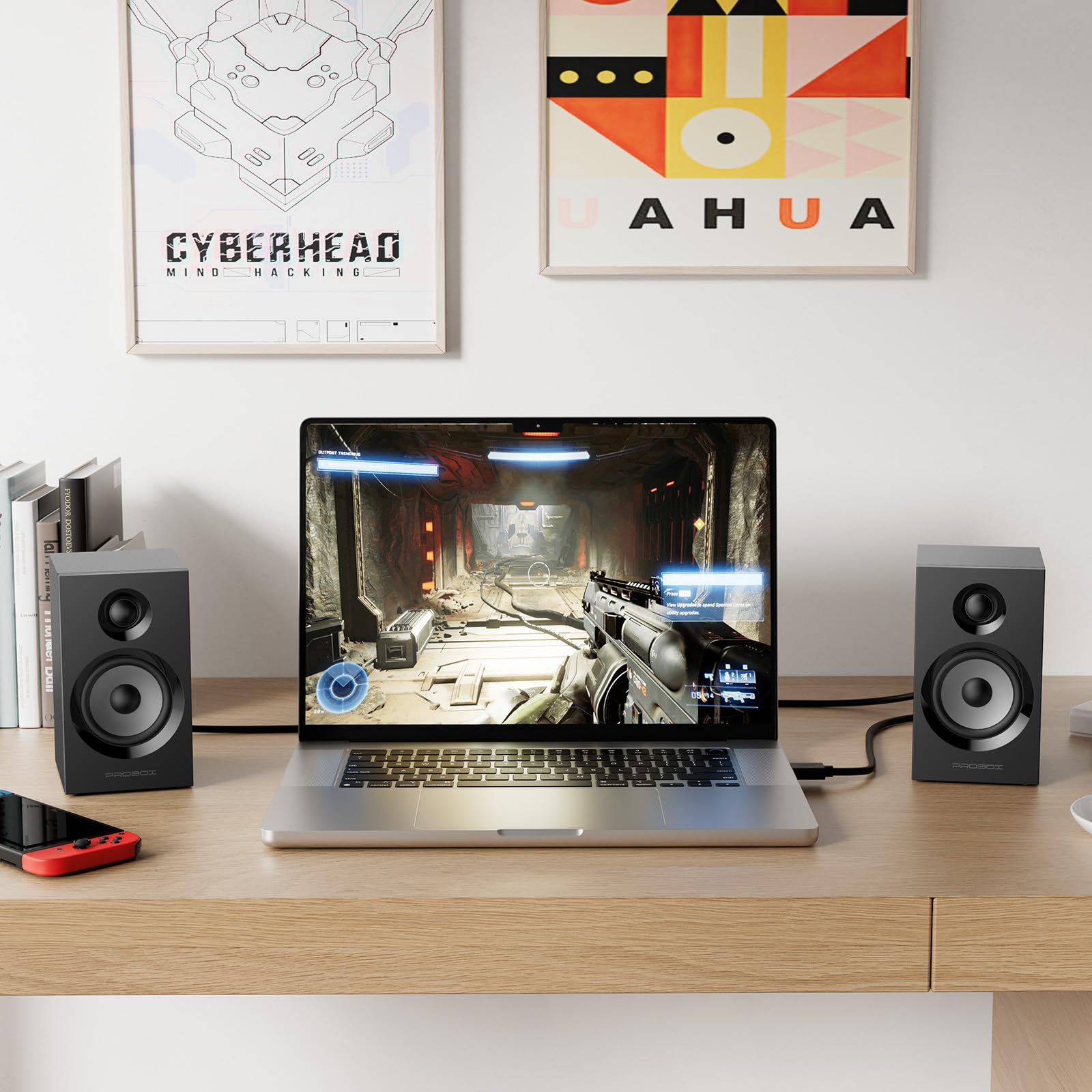 BT16 Active Bookshelf Speakers with 3.5