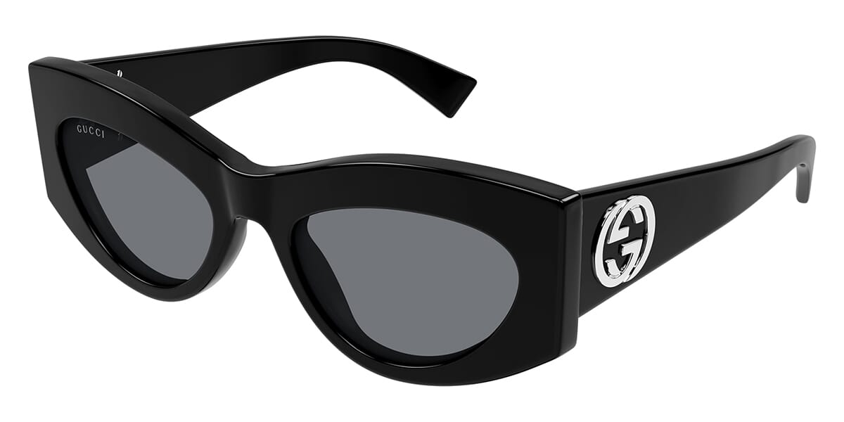 Gucci GG1843S Black Thick Rim Cat Eye Sunglasses for Women - Stylish UV Protection Shades for Outdoor, Beach & Driving