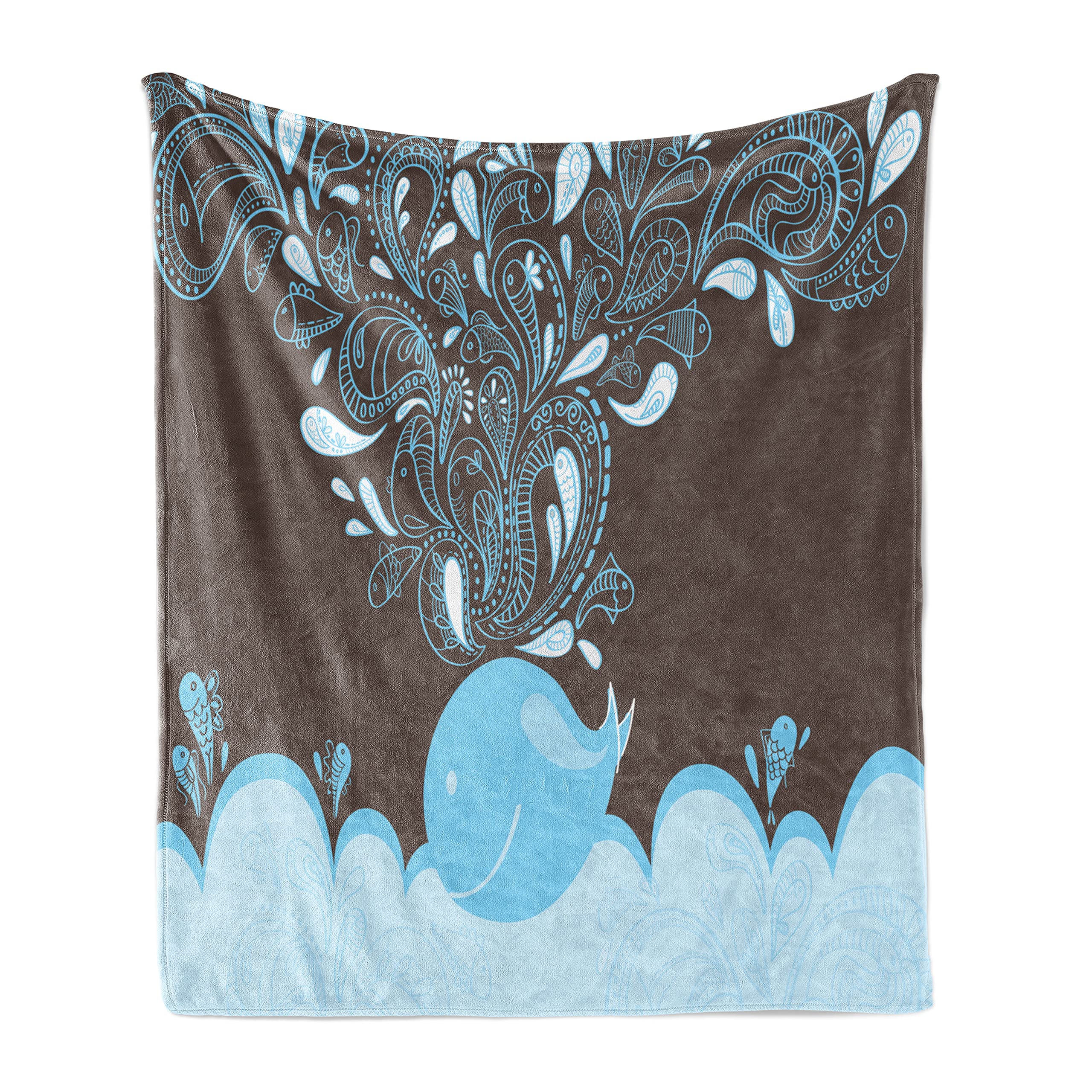 Ambesonne Whale Fleece Throw Blanket - 60