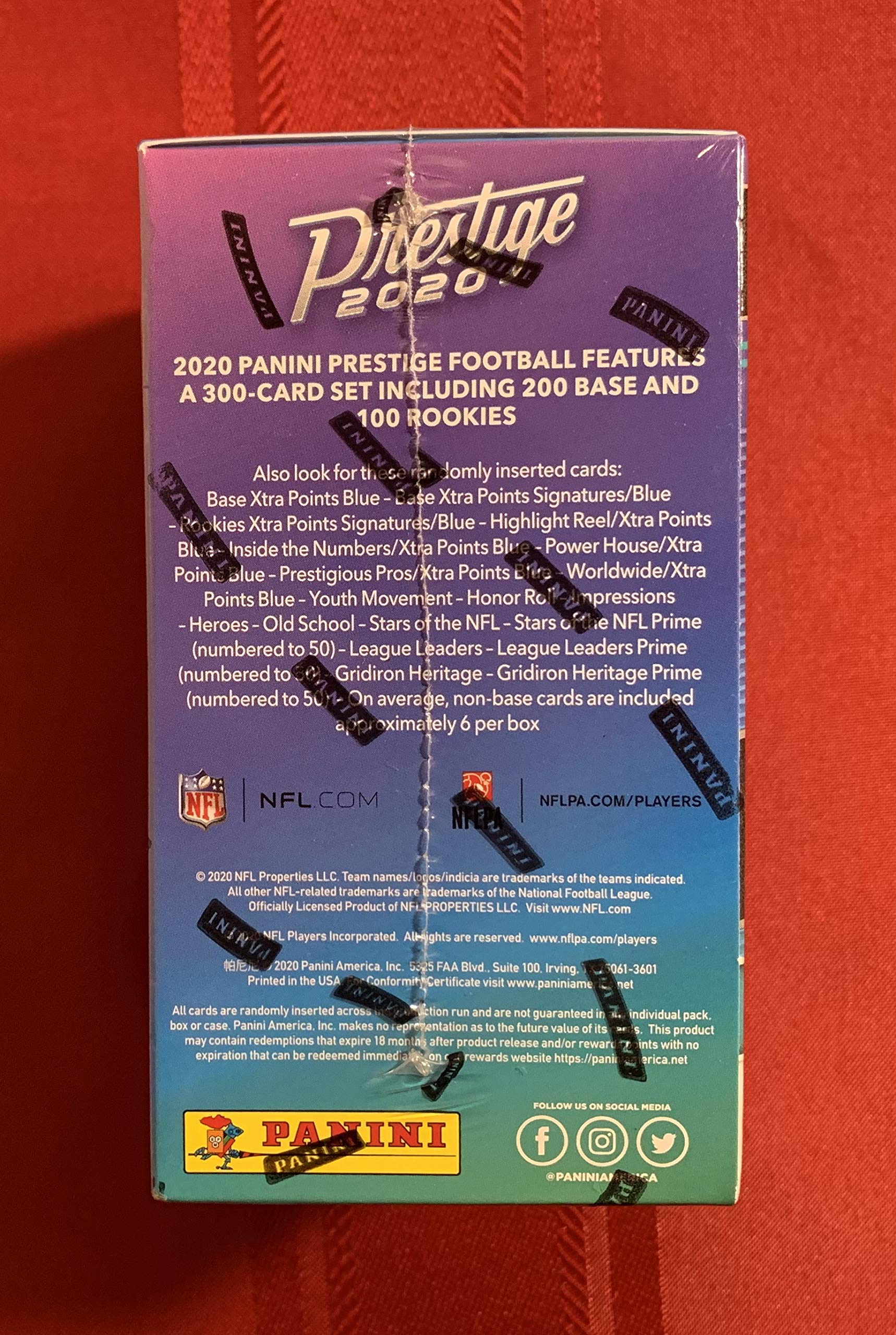 2020 NFL Prestige Football Trading Card Blaster Box - 1 Auto or Memorabilia Card per Box - Collectible Sports Cards for Fans & Investors - Perfect for Trading, Gifts, and Display