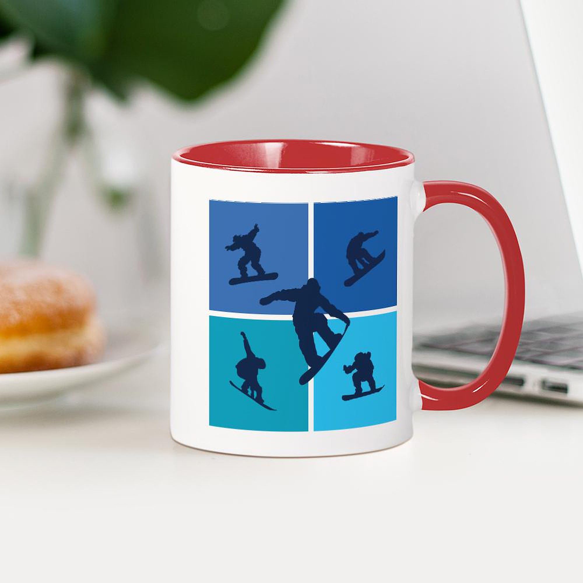 11 oz (325 ml) Ceramic Coffee Mug - Snowboarding Themed Gift for Skiers & Snowboarders - Perfect for Hot Drinks at Home, Office, or Mountain Lodge