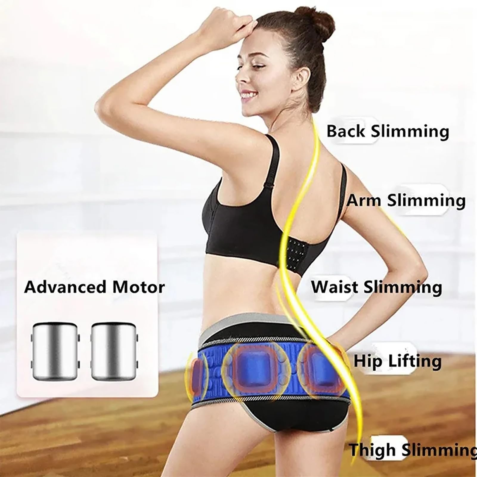 Electric Vibrating Slimming Belt - 38 Speed Adjustable & 18 Magnets for Belly Fat Burning, Waist Toning & Body Shaping - Perfect for Home, Office & Full Body Workout