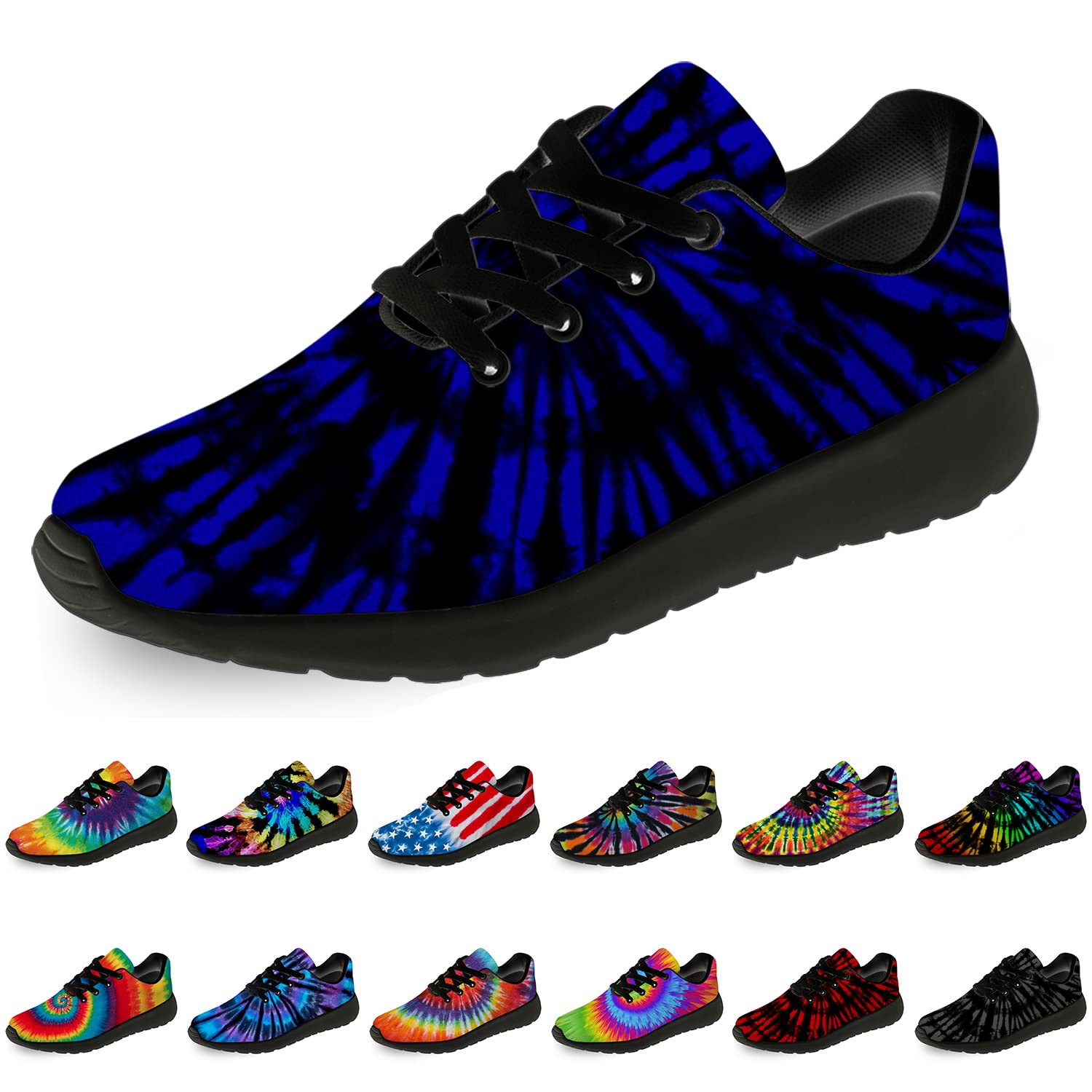 Tie Dye Running Shoes for Women & Men - Comfortable Walking Tennis Sneakers for Jogging, Sports & Casual Wear - Perfect Gift for Athletes & Fitness Enthusiasts