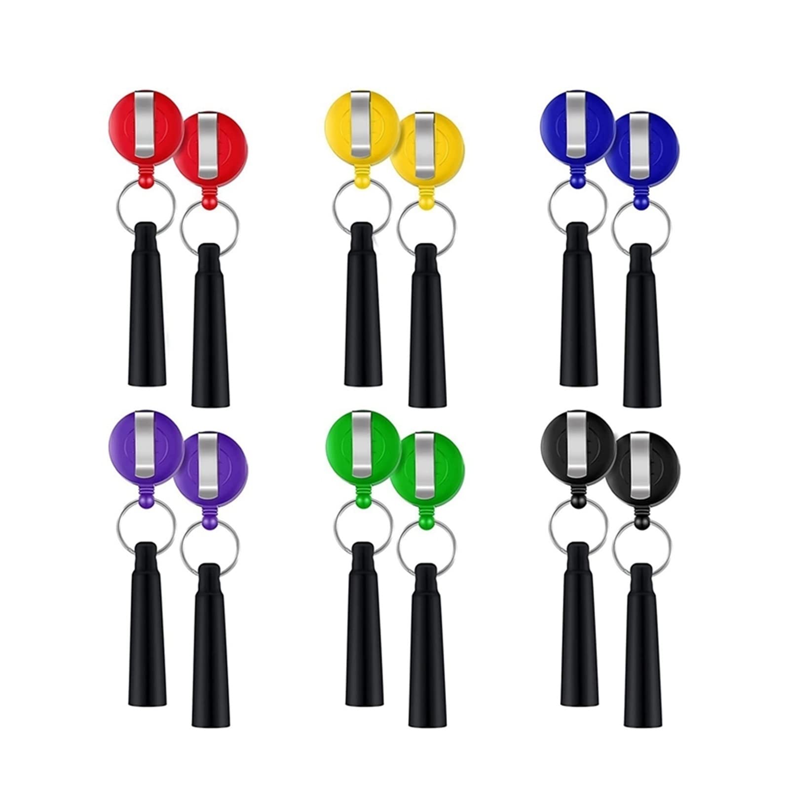 12-Pack Retractable Pencil Holder Keychain - Badge Reel Pen Clip for Carpenters, Nurses & Teachers - Durable Multi-Purpose Pencil Keyring for Work ID, Tools & Accessories (Great for Construction, Healthcare & School Use)