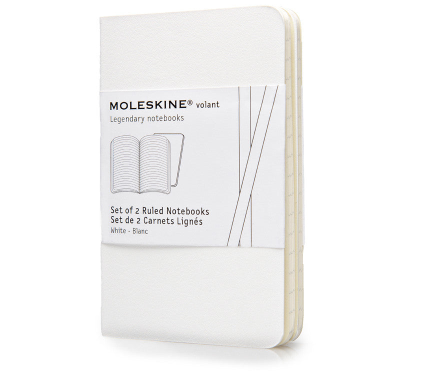 Premium Moleskine Volant Ruled Notebook Set of 2 - Extra Small Pocket Journals for Writing, Note Taking & Daily Planning - Perfect for Students, Office Work & Travel