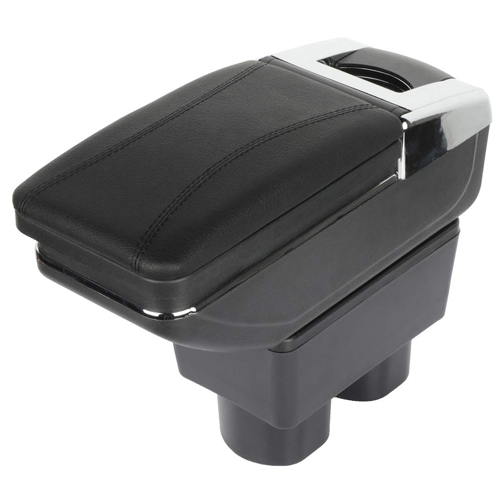 Premium Leather Car Center Console Armrest Storage Box for 2007-2011 Nissan Versa - Black - Upgrade Your Ride Comfort & Organization - Perfect for Road Trips, Commuting & Daily Driving