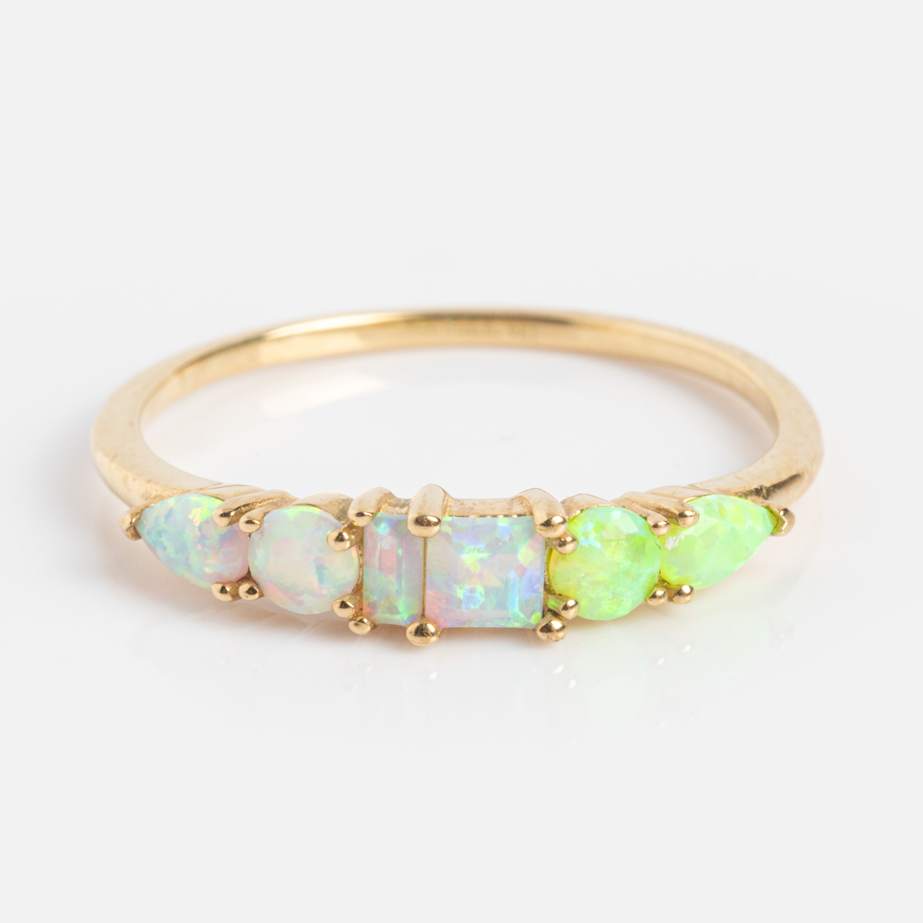 Solid Gold Modern Ombre Birthstone Ring - Personalized Birth Month Jewelry for Women | Perfect Gift for Birthday, Anniversary & Special Occasions