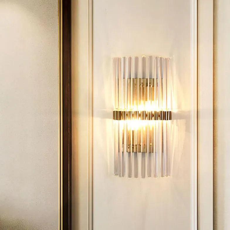 Modern Fluted Glass Wall Light for Bedroom - Elegant Sconce Lighting for Home Decor, Living Room, Hallway & Nursery
