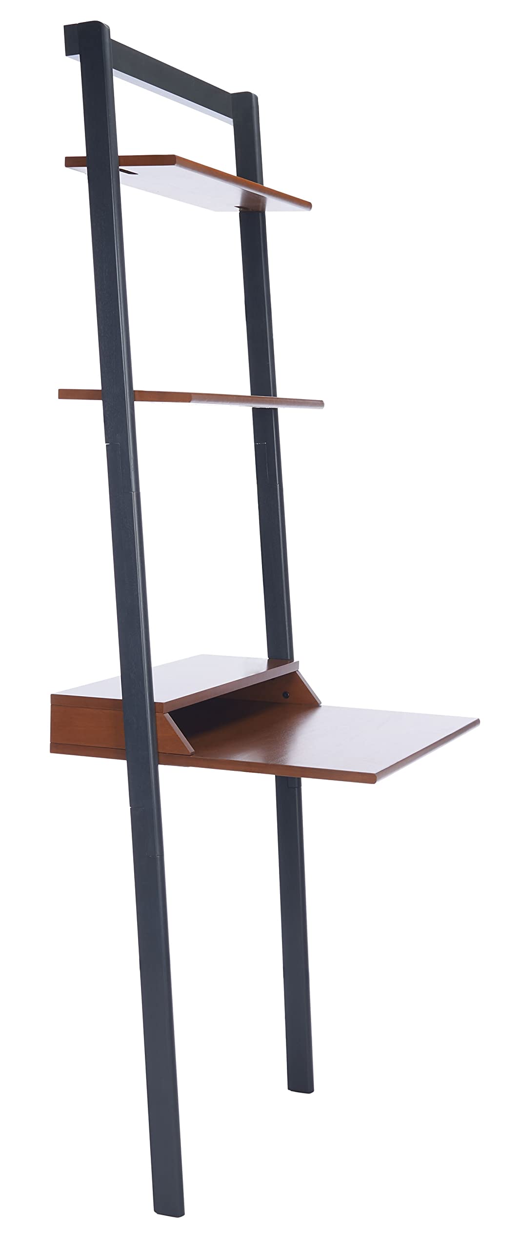 SAFAVIEH Pamella Honey Brown & Charcoal 2-Shelf Leaning Desk - Modern Home Office Furniture for Small Spaces, Bedroom, or Living Room Workspace