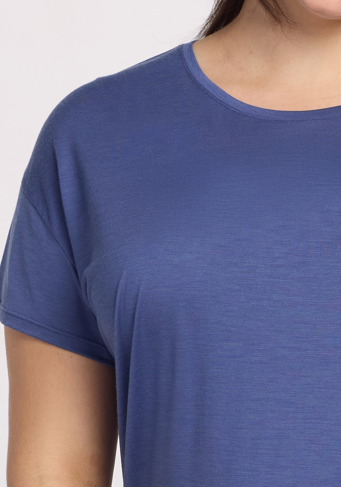 Billie Lounge Tee - Soft & Comfortable Women's T-Shirt | Cloudy Bay Color | Perfect for Relaxing at Home, Yoga, and Casual Outfits