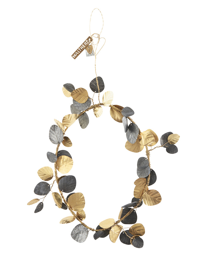 Walther & Co Mix Leaf Wreath - Elegant Artificial Floral Wreath for Home Decor, Front Door, Wedding & Seasonal Decorations