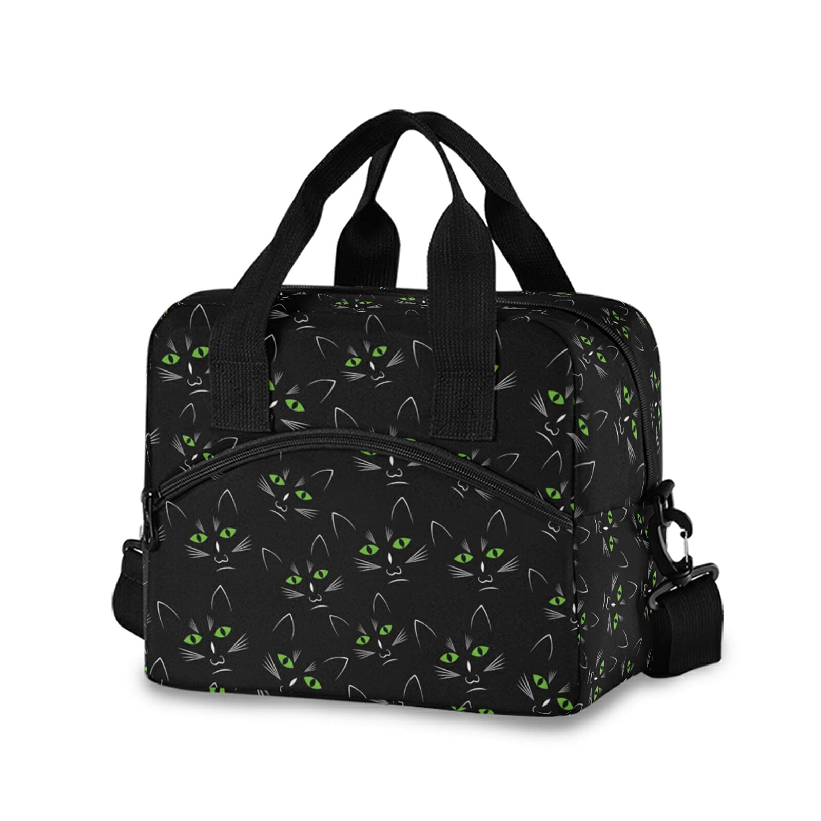 Insulated Lunch Bag for Women & Men - Black Cats' Gaze Tote Lunch Box, Leakproof & Thermal Food Container - Perfect for Work, School, Picnics & Outdoor Activities