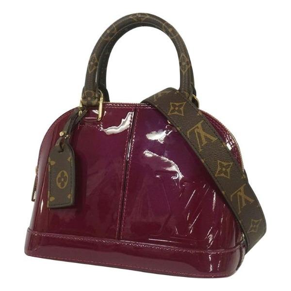 LV Alma BB Patent Leather Crossbody Bag in Magenta - Stylish & Luxurious Handbag for Women, Perfect for Work, Travel & Evening Out