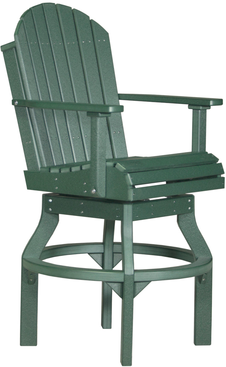 Premium Adirondack Swivel Bar Stool - Outdoor Patio & Deck Dining Chair - Heavy Duty Weather-Resistant Rotating Bar Height Stool for Backyard, Poolside & Garden Relaxation