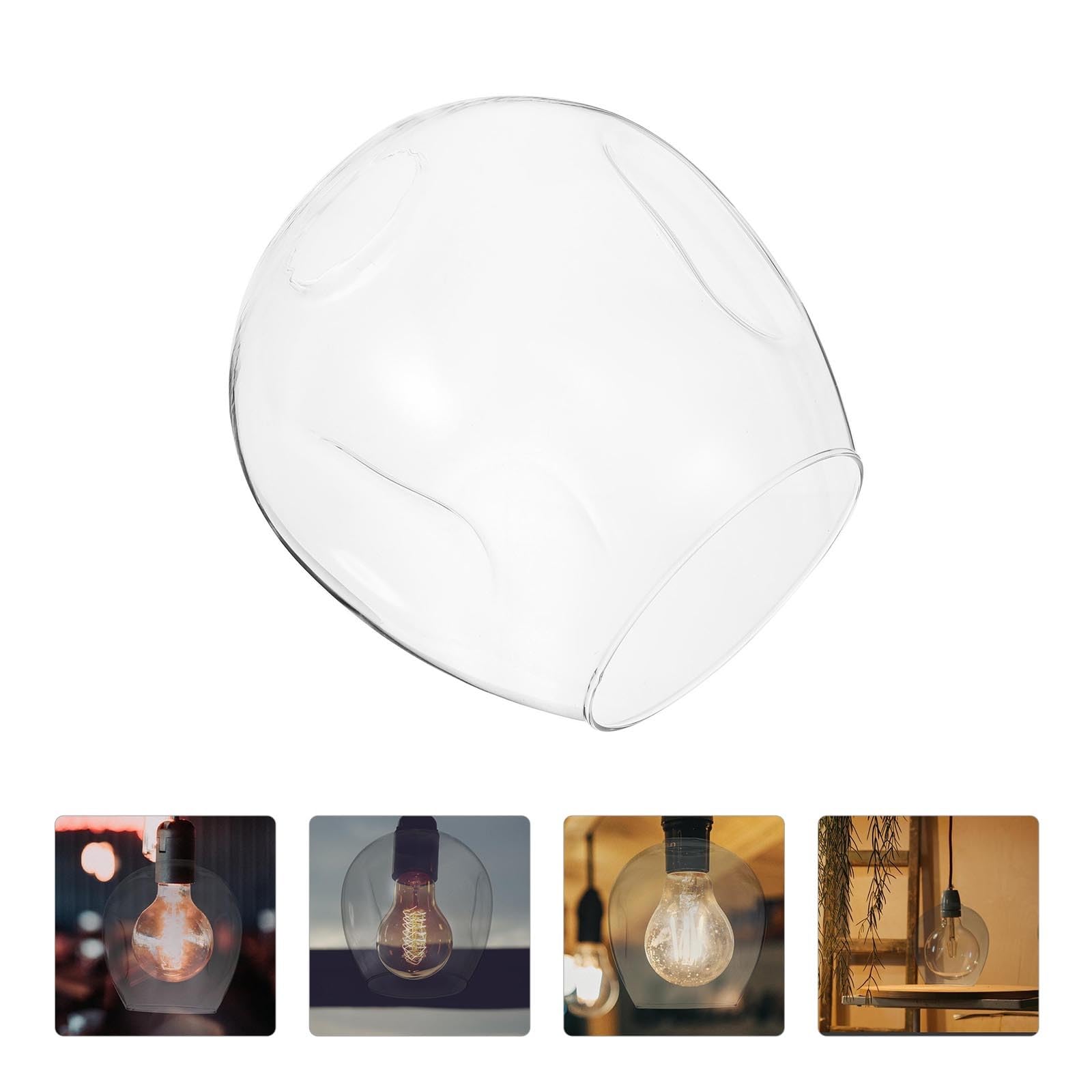 Clear Glass Lamp Shade Replacement - 5.9in High x 5.1in Diameter Round Pendant Light Fixture Cover for Chandelier, Floor & Table Lamps - Perfect for Dining Room, Living Room, Bedroom & Office Lighting Decor