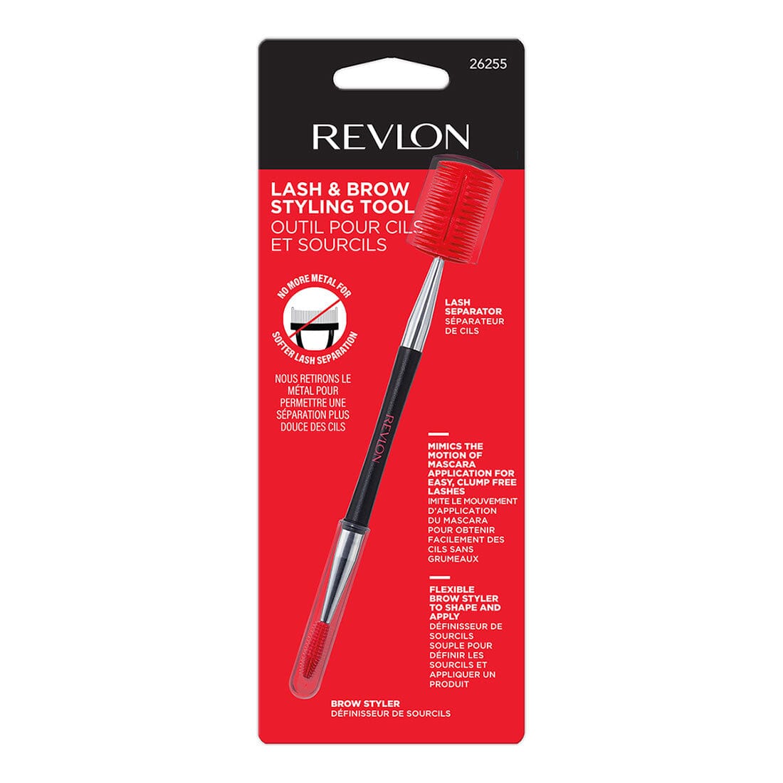 Revlon Lash & Brow Styling Duo Brush - 2-in-1 Eyelash Comb & Eyebrow Grooming Tool - Perfect for Eyebrow Shaping & Lash Separation - Great for Makeup Application & Daily Beauty Routine