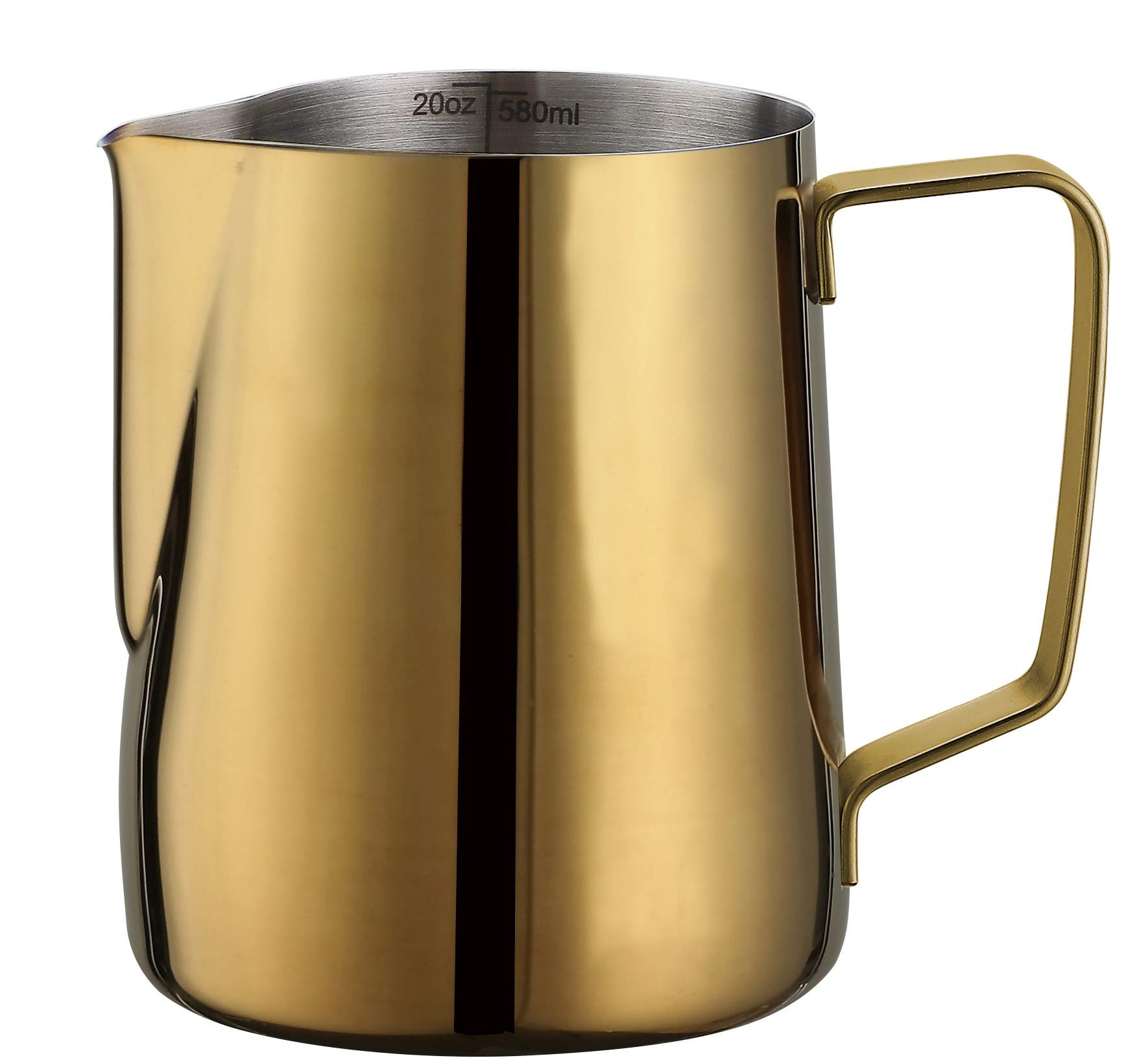 Premium 20oz Stainless Steel Milk Frothing Pitcher for Latte Art - 600ml 18/8 Rose Gold Milk Frother Cup for Espresso & Cappuccino - Perfect for Home Baristas & Coffee Shops