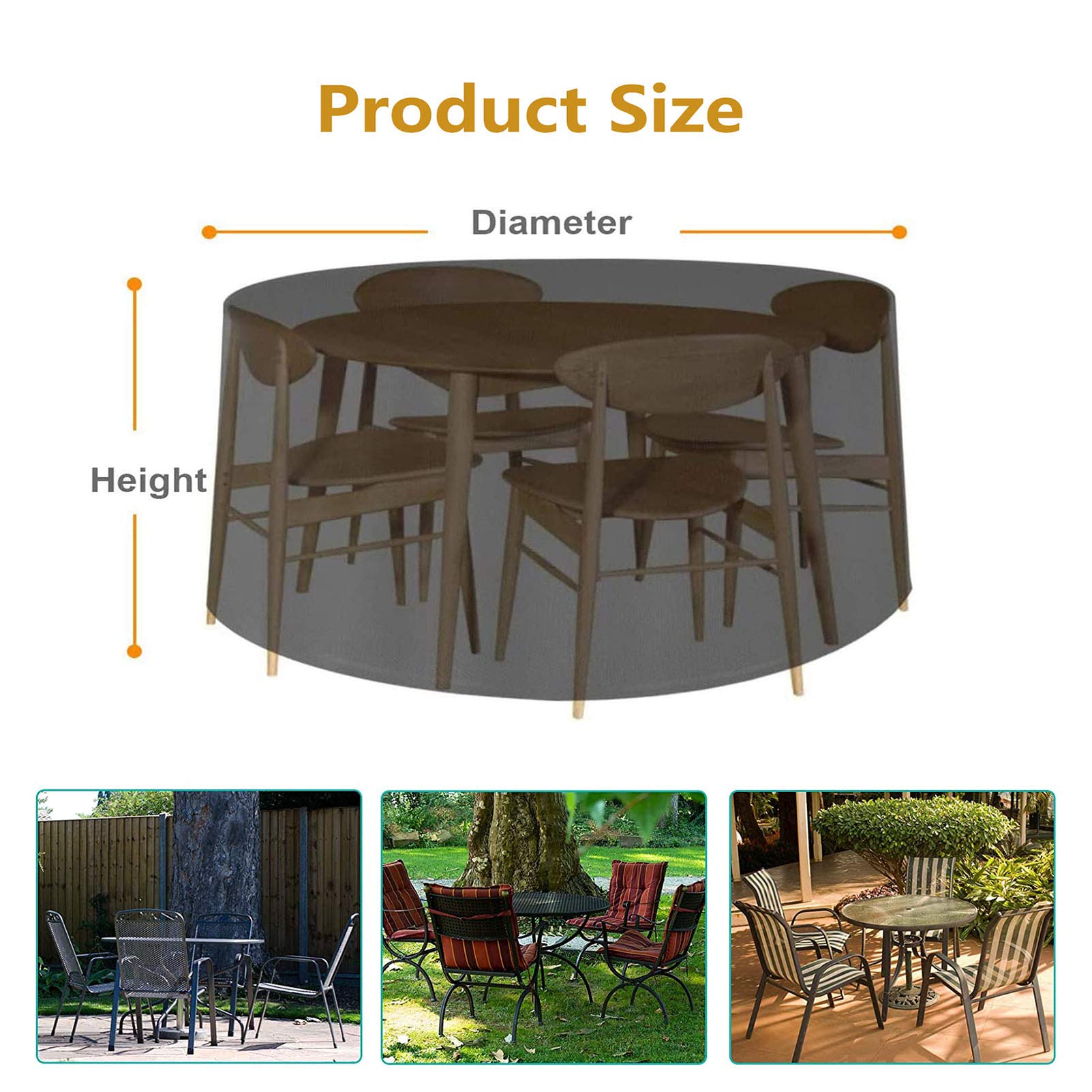 33x16in Heavy Duty 420D Oxford Garden Furniture Cover - Windproof, Anti-UV, Snow Protection for Outdoor Patio Rattan Furniture Sets | Perfect for Backyard, Deck, and Poolside Use