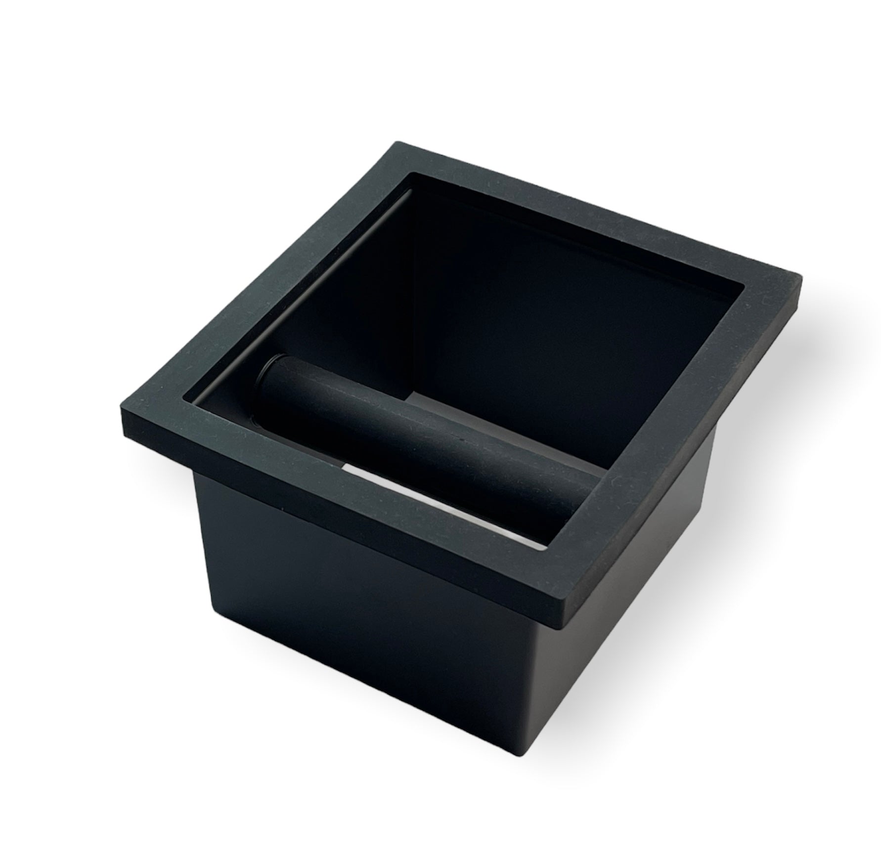 Premium Stainless Steel Matte Black Bottomless Knock Box - Durable Espresso Grounds Container for Baristas & Coffee Lovers - Perfect for Home & Commercial Coffee Stations