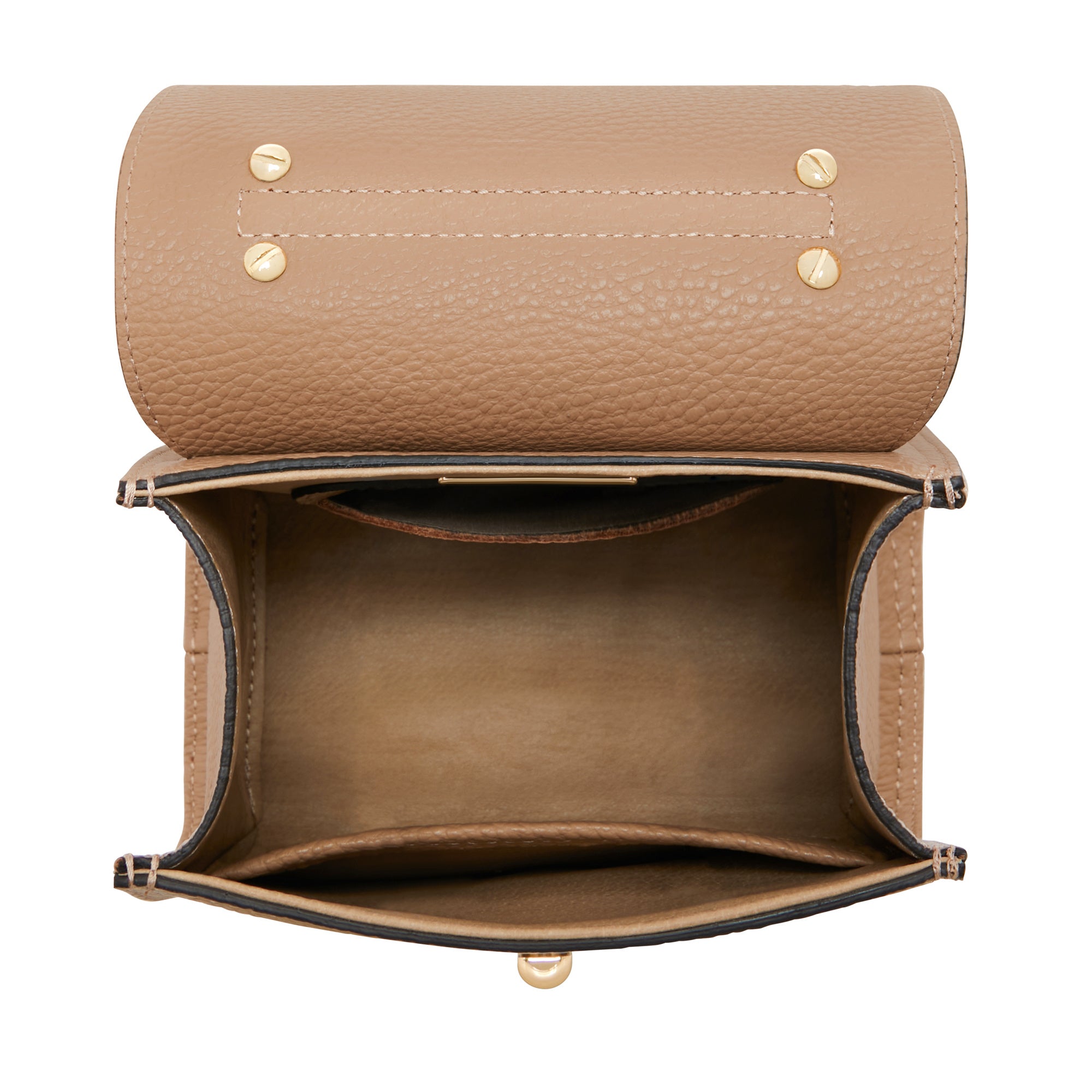 Femme Forte Simone Mini Beige Leather Handbag - Genuine Calfskin Leather Crossbody Purse for Women, Perfect for Work, Travel & Everyday Use