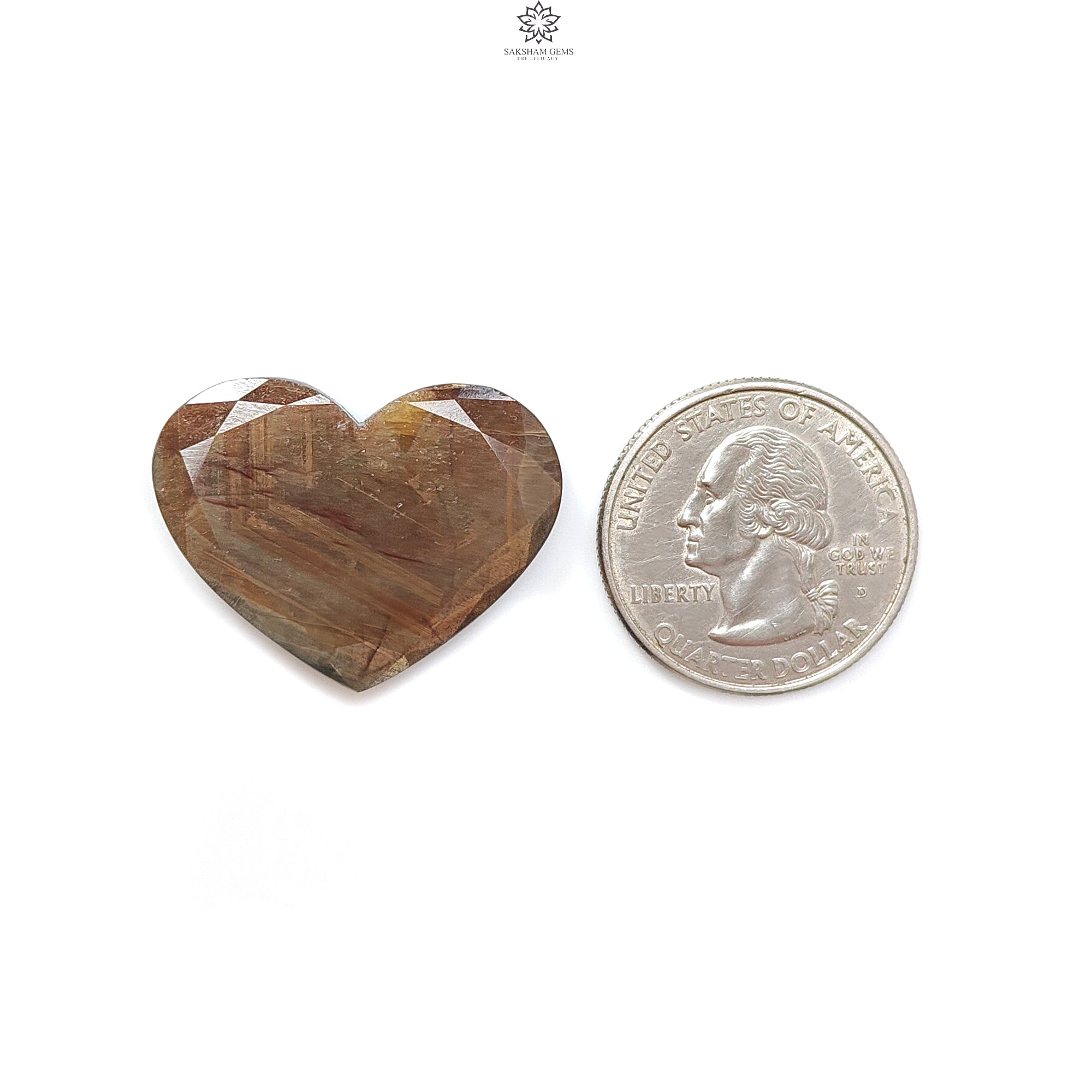 Natural Untreated Golden Brown Chocolate Sapphire Gemstone - Faceted Heart Cut for Jewelry Making (Engagement Rings, Pendants & Earrings)
