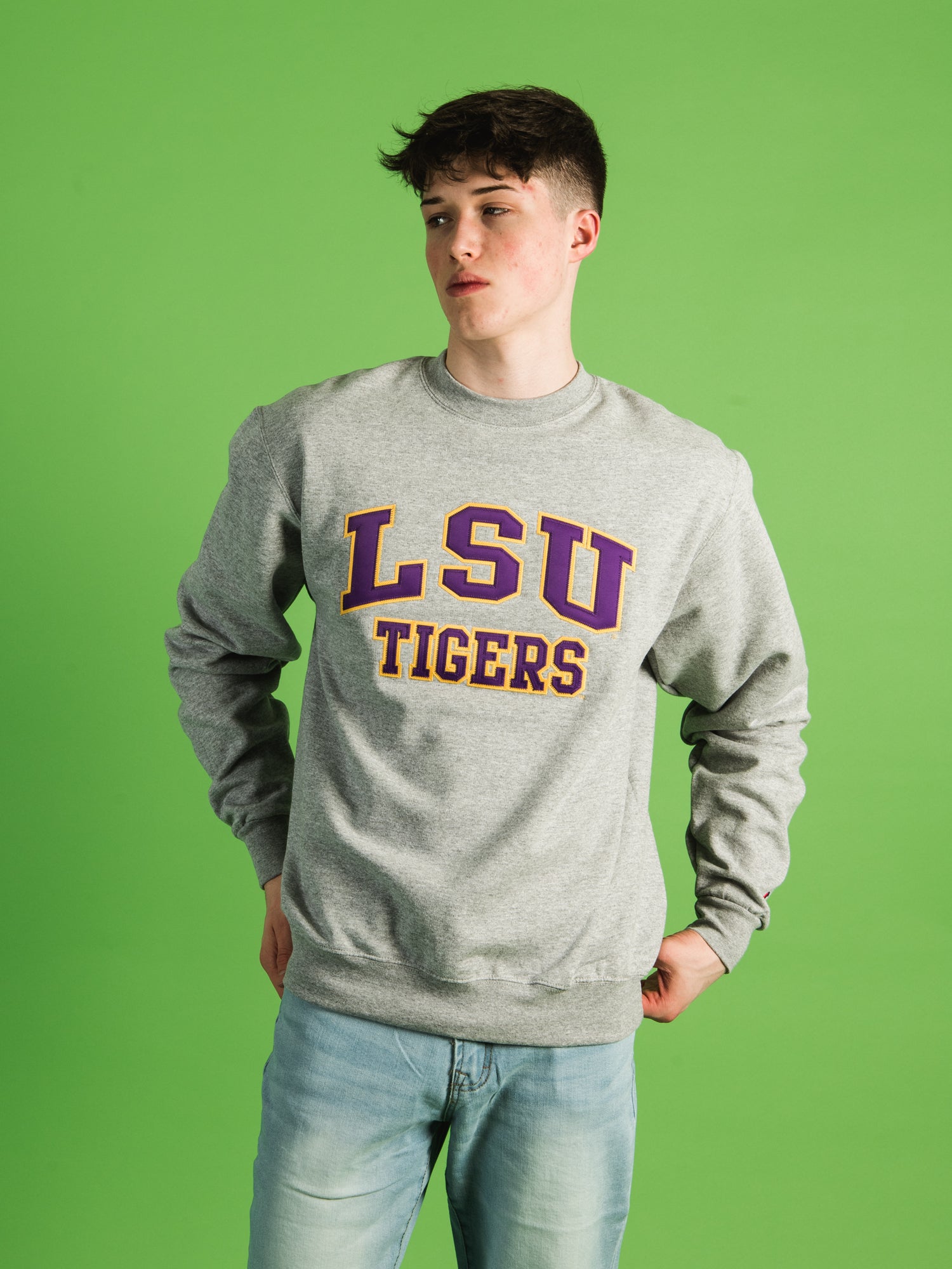 Champion LSU Crewneck Sweatshirt - Comfortable & Stylish College Apparel for Men & Women - Perfect for Game Day, Casual Wear & School Spirit