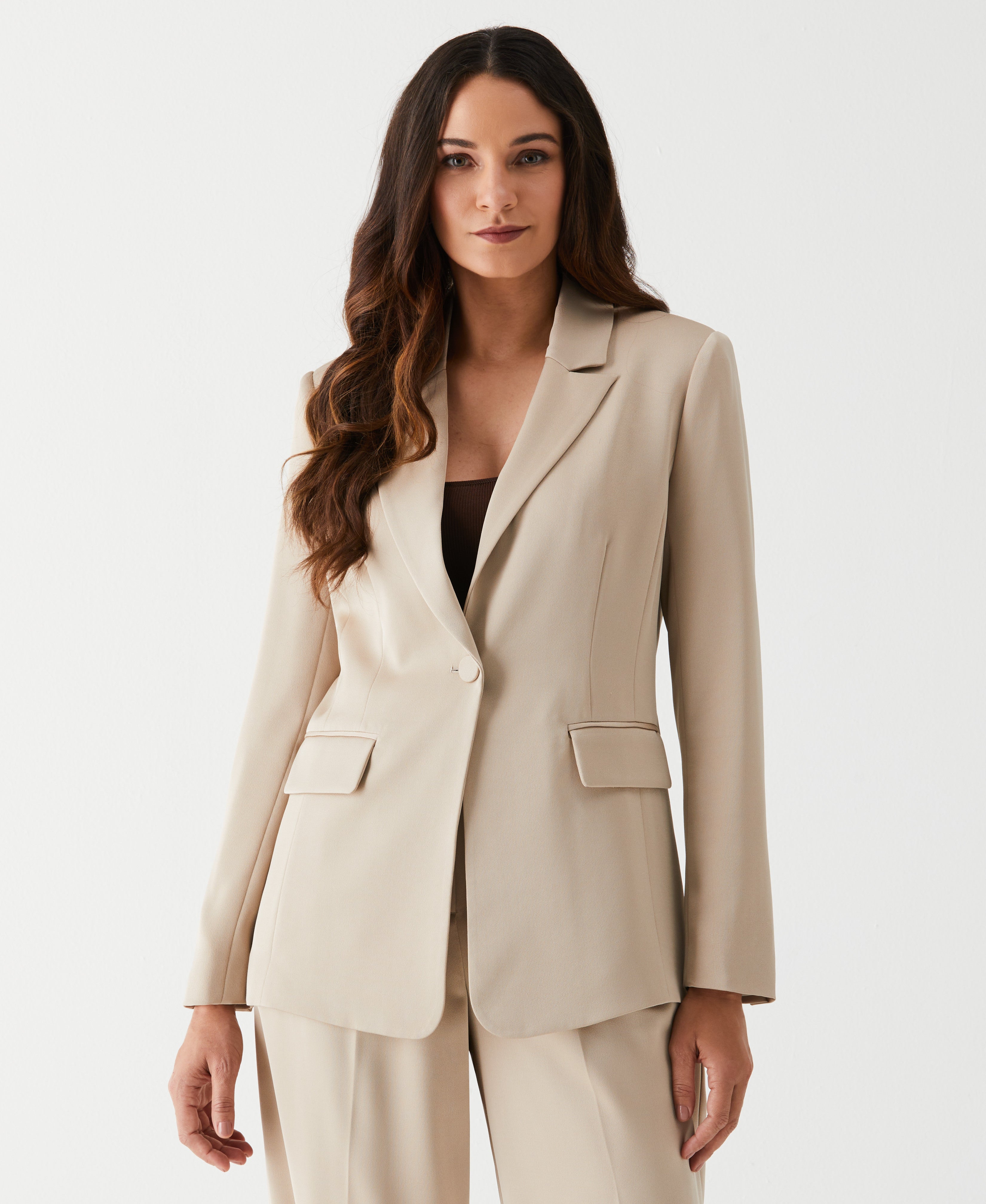 Elegant Petite Satin Suit for Women - Formal Business Attire & Special Occasion Outfit | Perfect for Office Wear, Weddings, and Evening Events