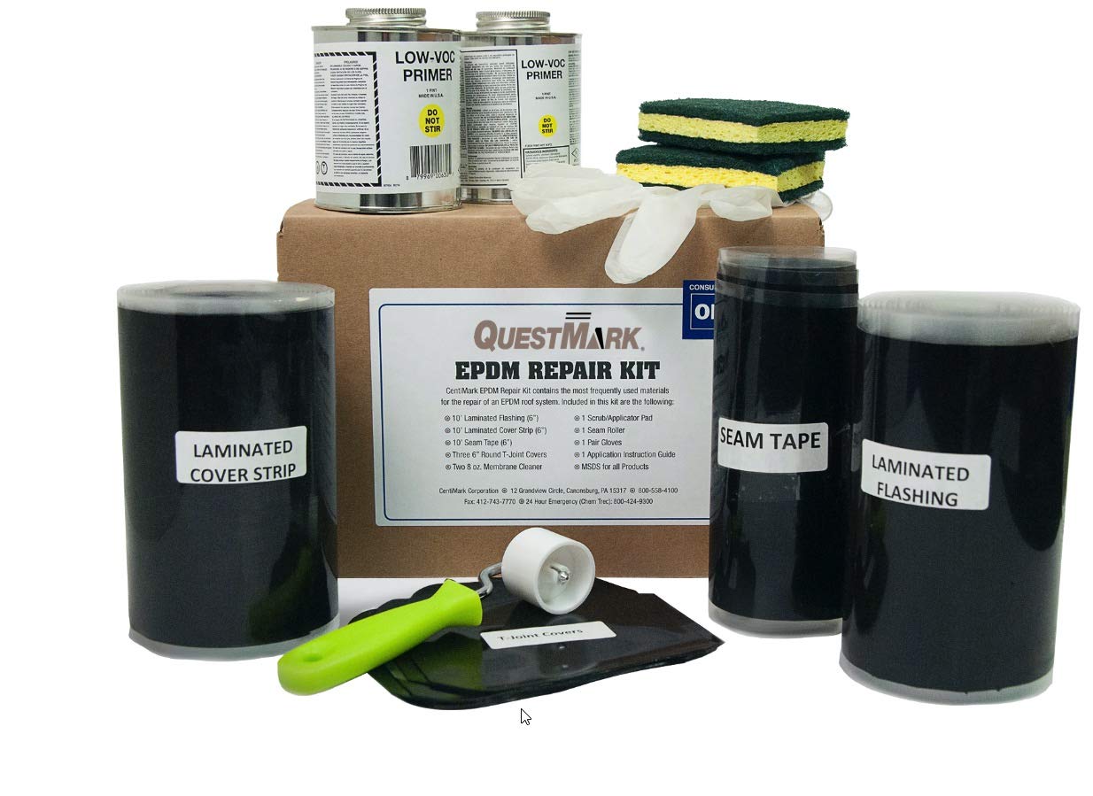 QuestMark EPDM Roof Patch and Repair Kit - Professional Grade 6