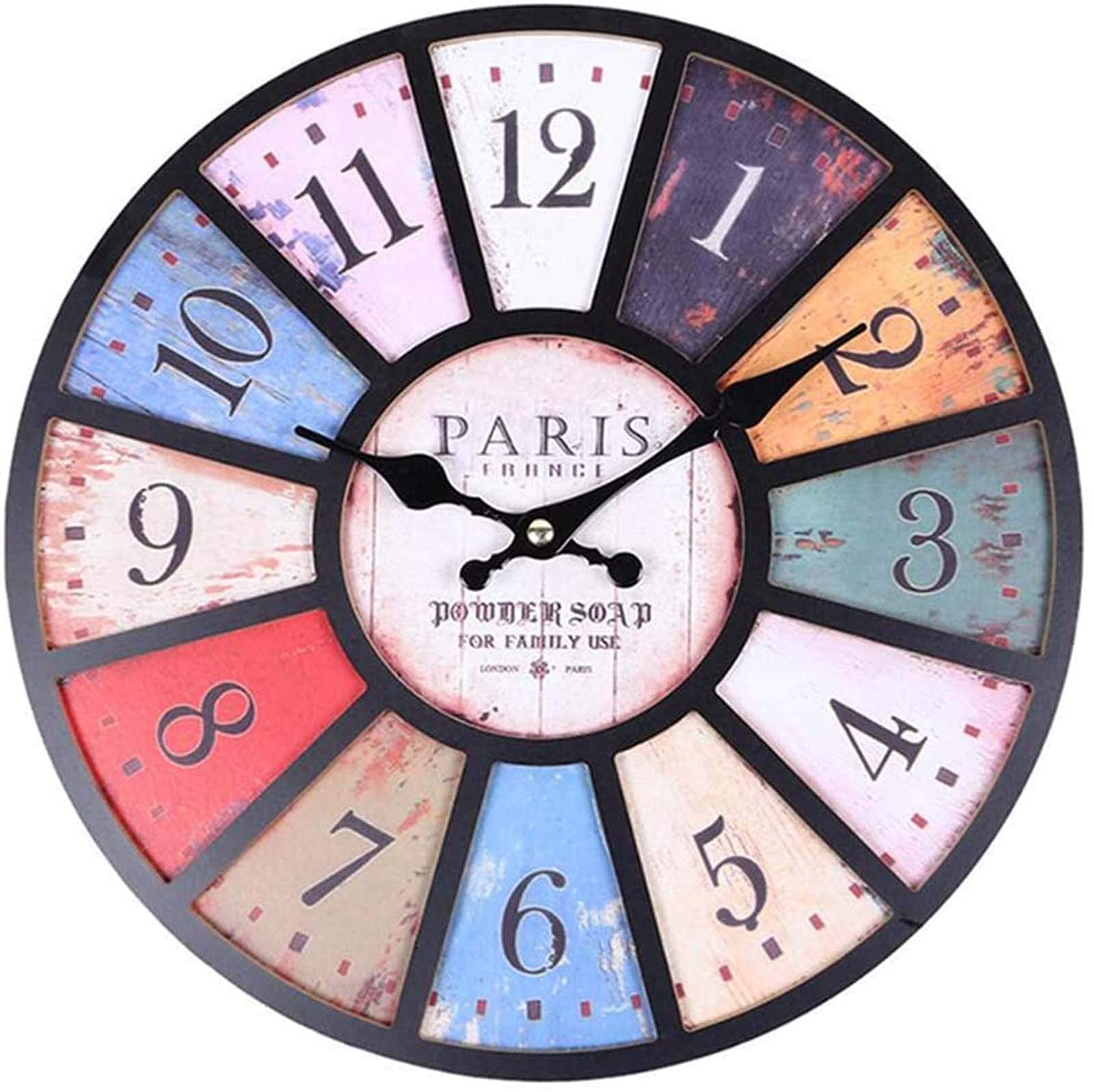 Vintage Wooden Outdoor Wall Clock - Weather-Resistant Large Garden Clock for Patio, Yard, and Indoor Decor - Perfect for Backyard, Porch, and Farmhouse Style Homes