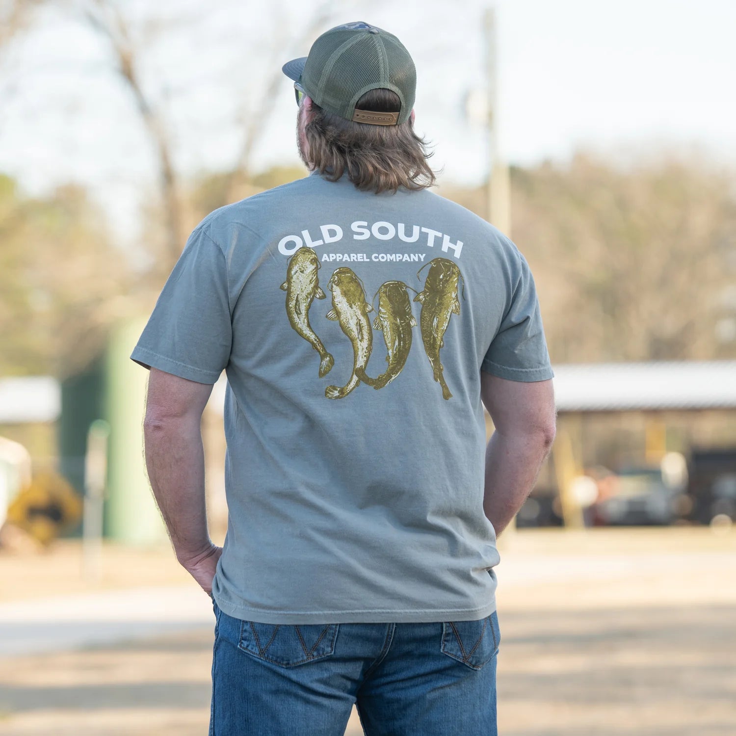 Old South Apparel Flat Head Catfish Short Sleeve T-Shirt - Comfortable Cotton Tee for Fishing Enthusiasts & Outdoor Adventures