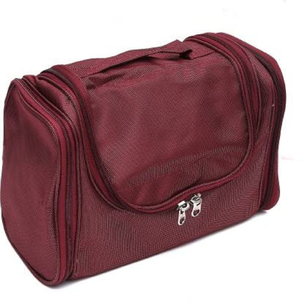 Waterproof Hanging Toiletry Bag for Travel - Cosmetic Makeup Organizer, Shaving Kit & Multipurpose Vanity Case (Maroon) | Perfect for Camping, Gym & Business Trips